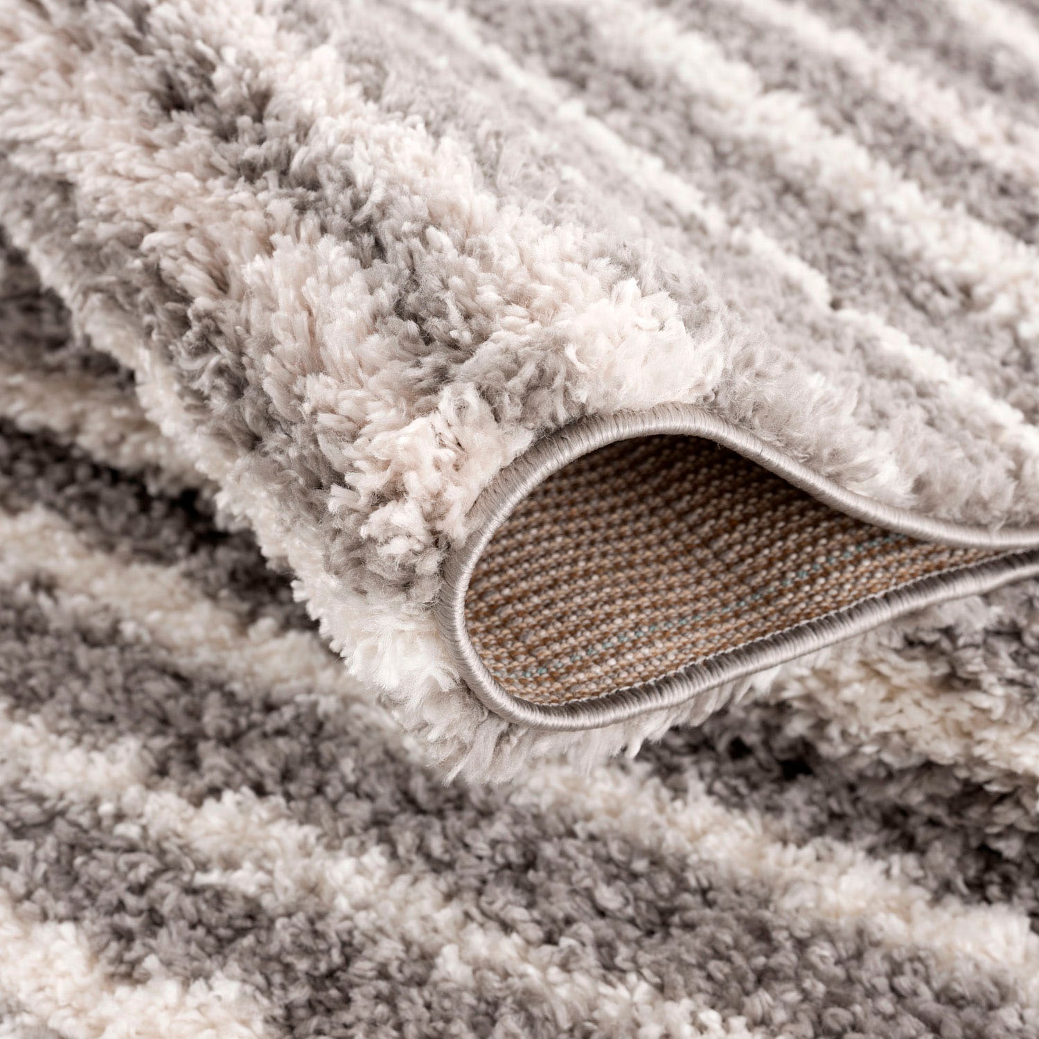 Carpet City Hochflor-Teppich »Pulpy 520«, rechteckig, 30 mm Höhe, besonders weich, mit Fransen, Streifen Look