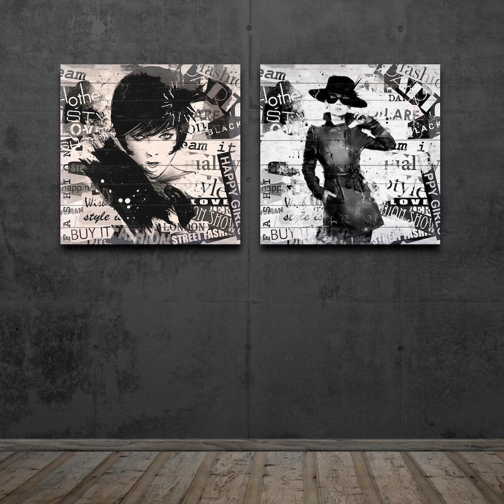 Home affaire Holzbild »Fashion A. Hepburn«, 40/40 cm