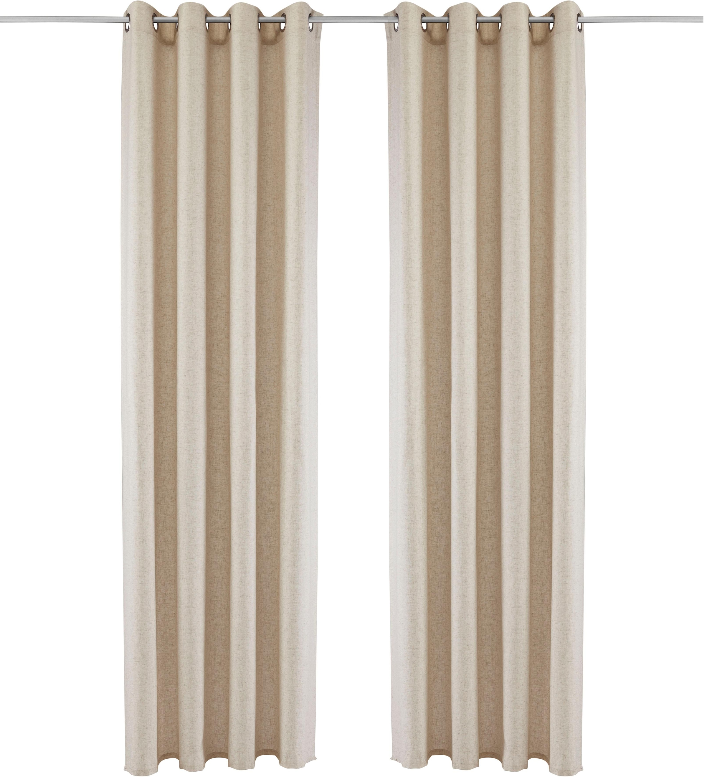 my home Gardine "Rudy" Ösen 1 Stk. tlg. Halbtransparent, Leinenlook, Polyes günstig online kaufen