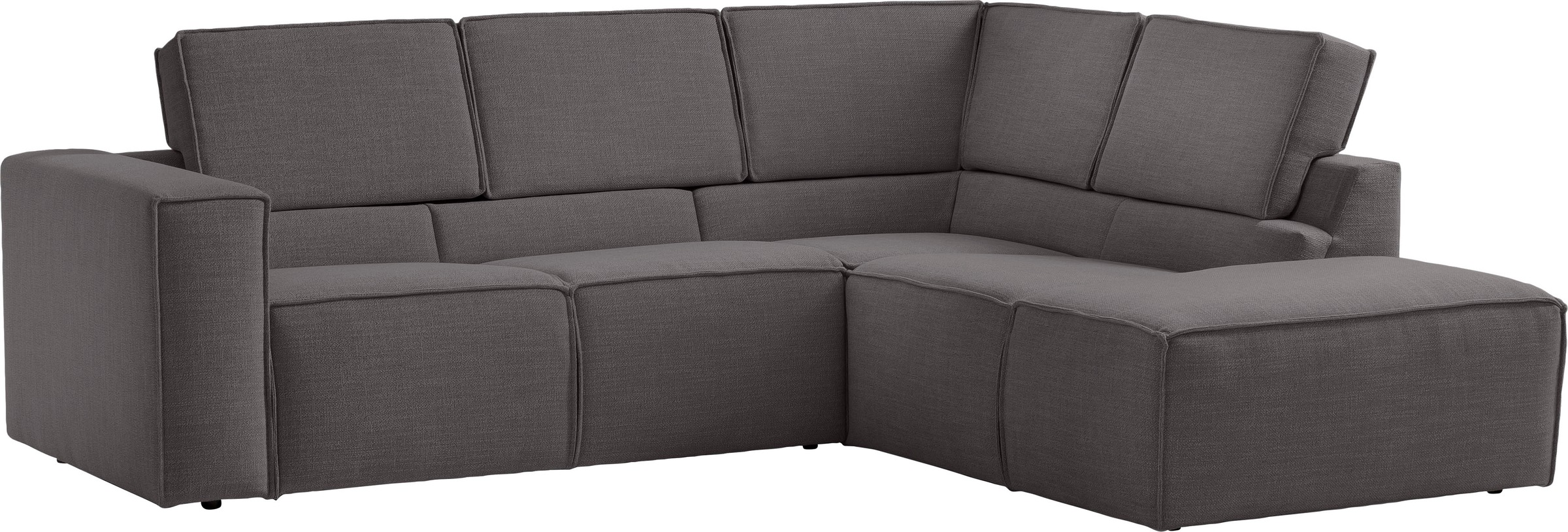 TRENDMANUFAKTUR Ecksofa »Dice mit Sitztiefenverstellung und Kaltschaumpolsterung«, hoher Sitzkomfort, aktuelle Kedernaht, L-Form