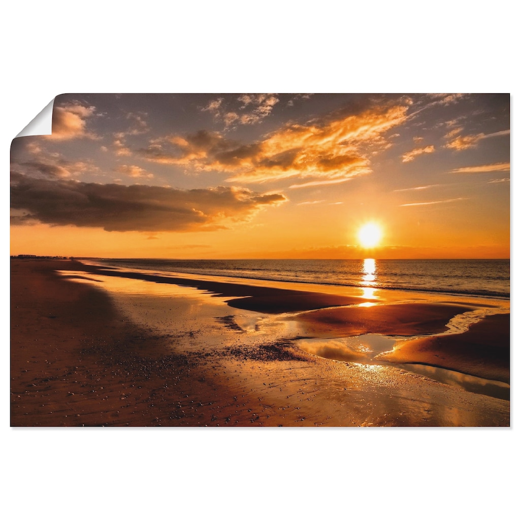 Artland Wandbild »Sonnenuntergang am Mittelmeer«, Strand, (1 St.)