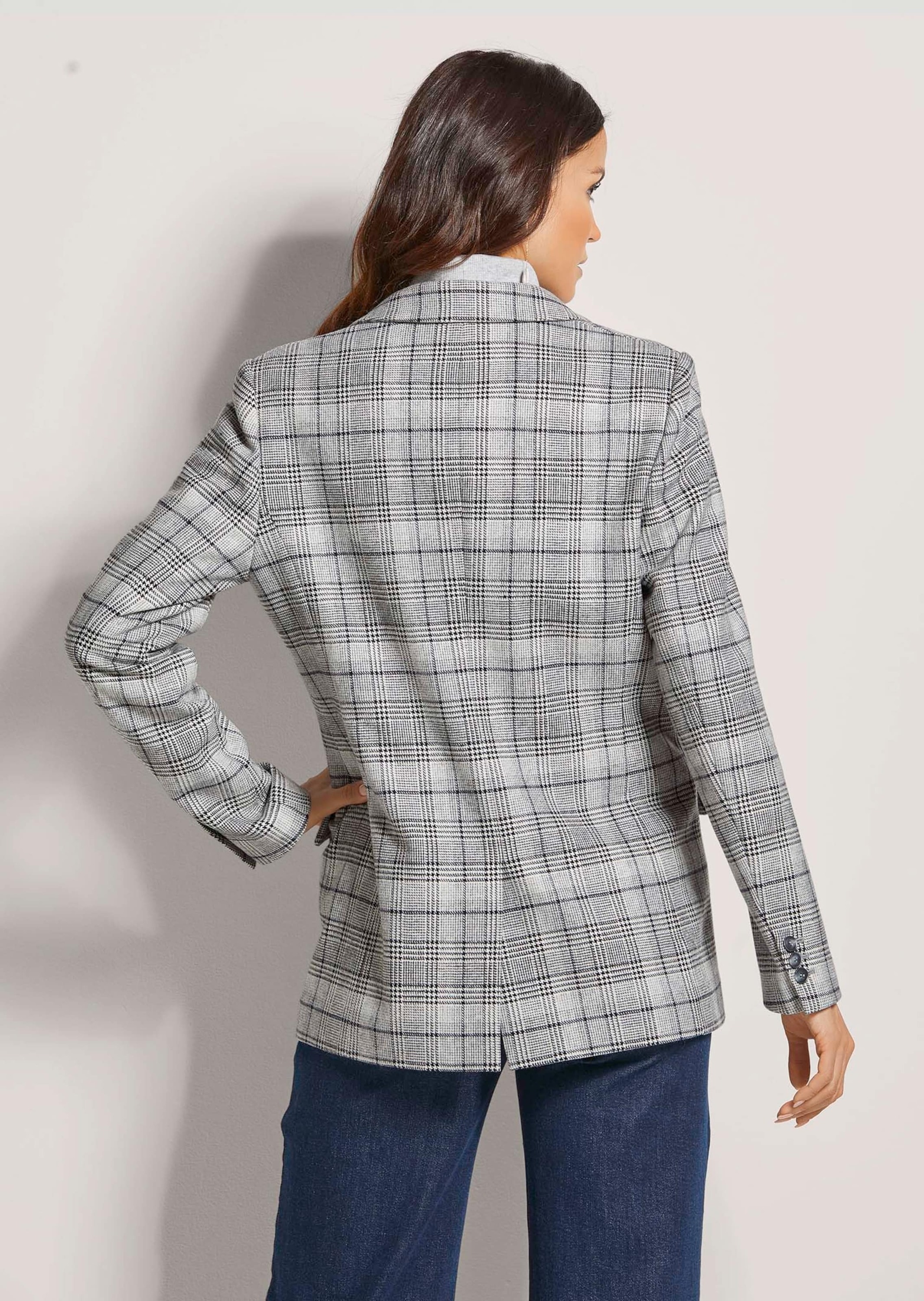MADELEINE Longblazer »Blazer Langer Karo-Blazer«