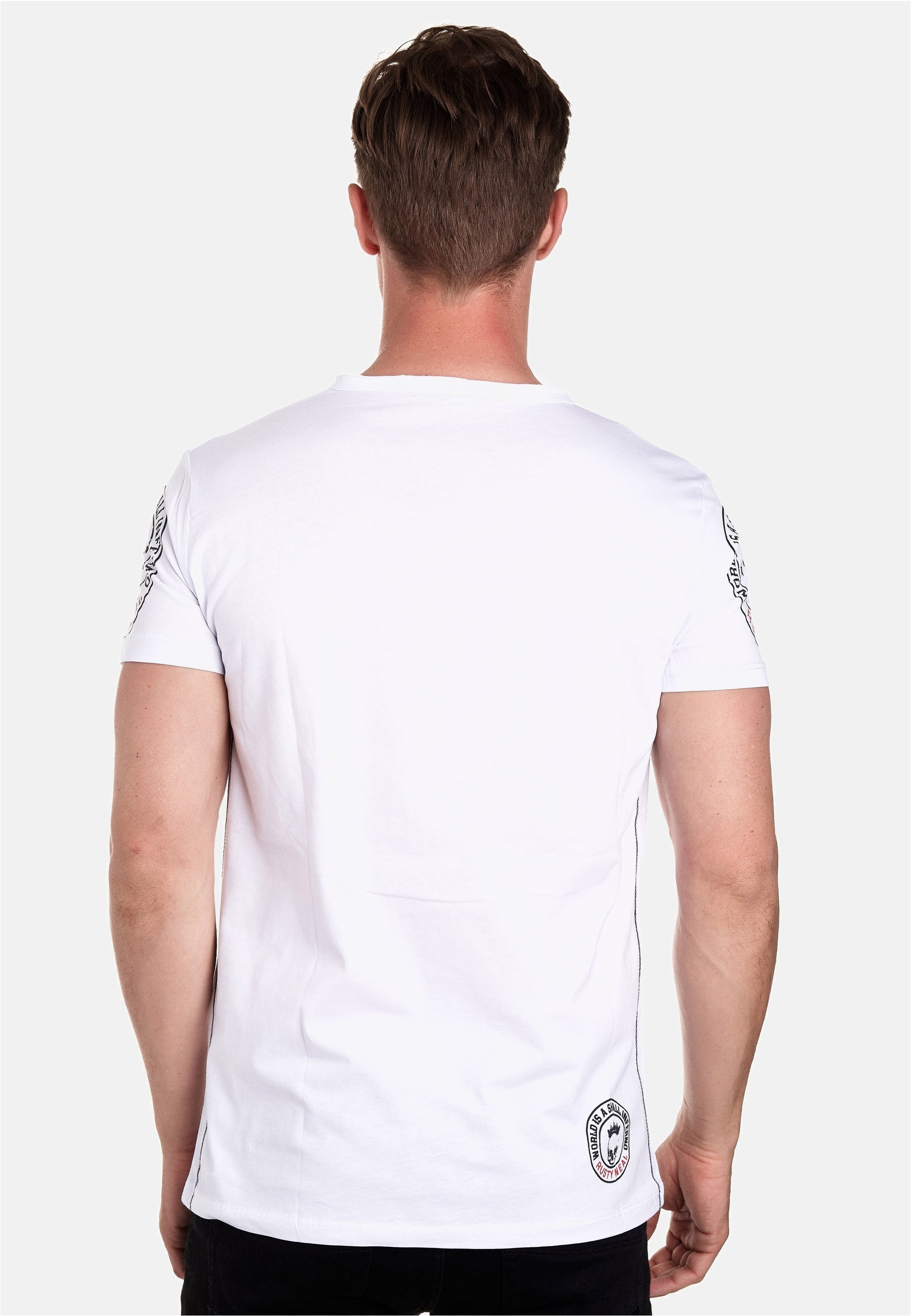 Rusty Neal T-Shirt mit seitlicher Knopfleiste