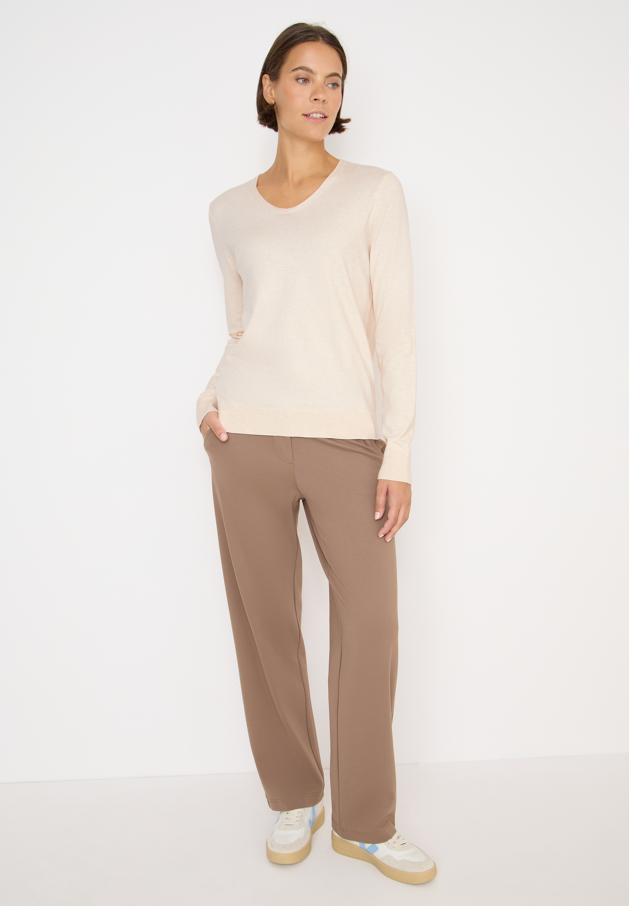 Cecil Strickpullover, mit Materialmix