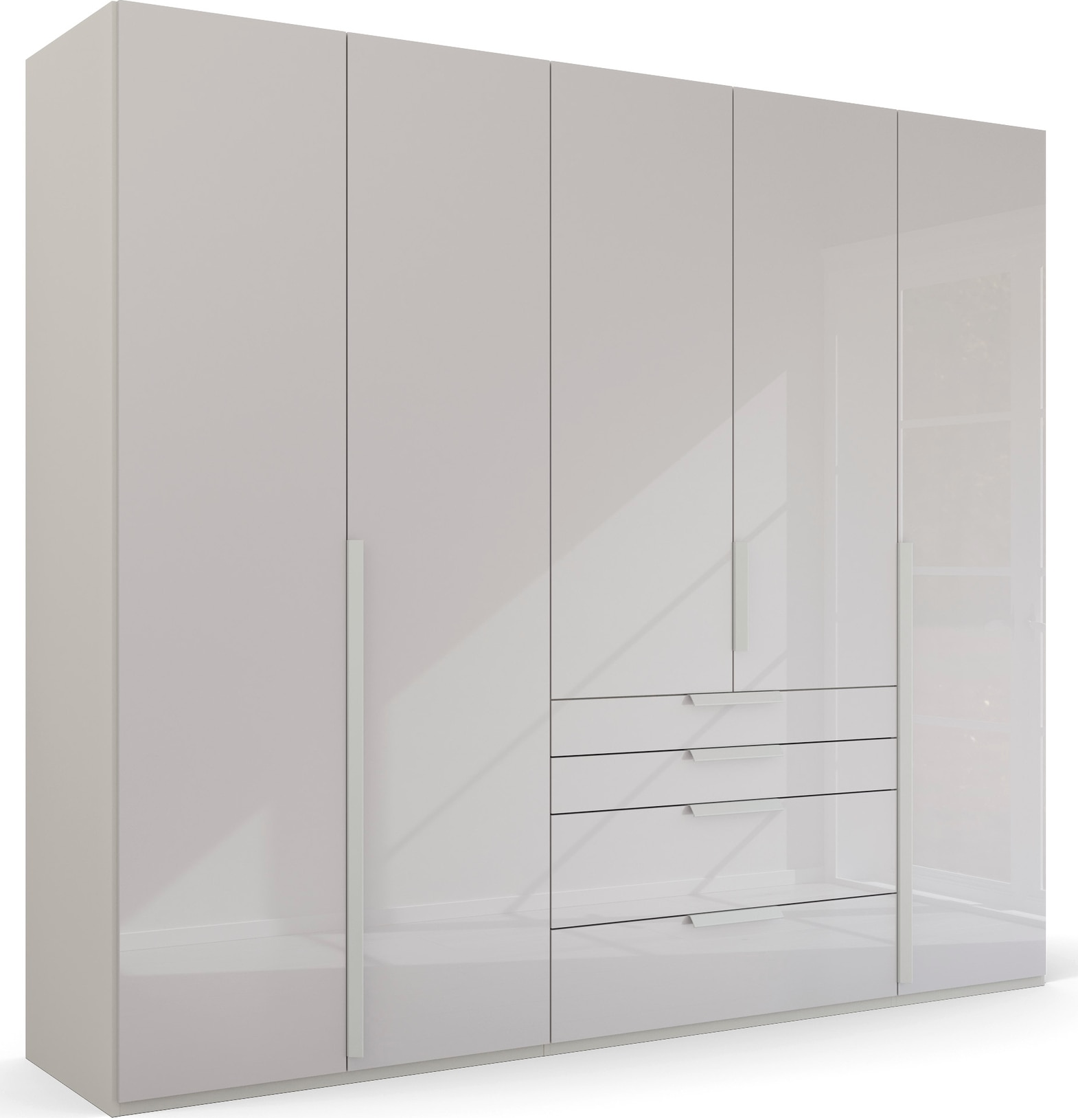rauch Drehtürenschrank "Kleiderschrank Schrank Garderobe Wäscheschrank PURISMA Glasfront" in den Breiten 151/201/251/301 cm, inkl. SOFT-CLOSE-FUNKTION, mit Schubladen und umfangreichem Zubehör MADE IN GERMANY