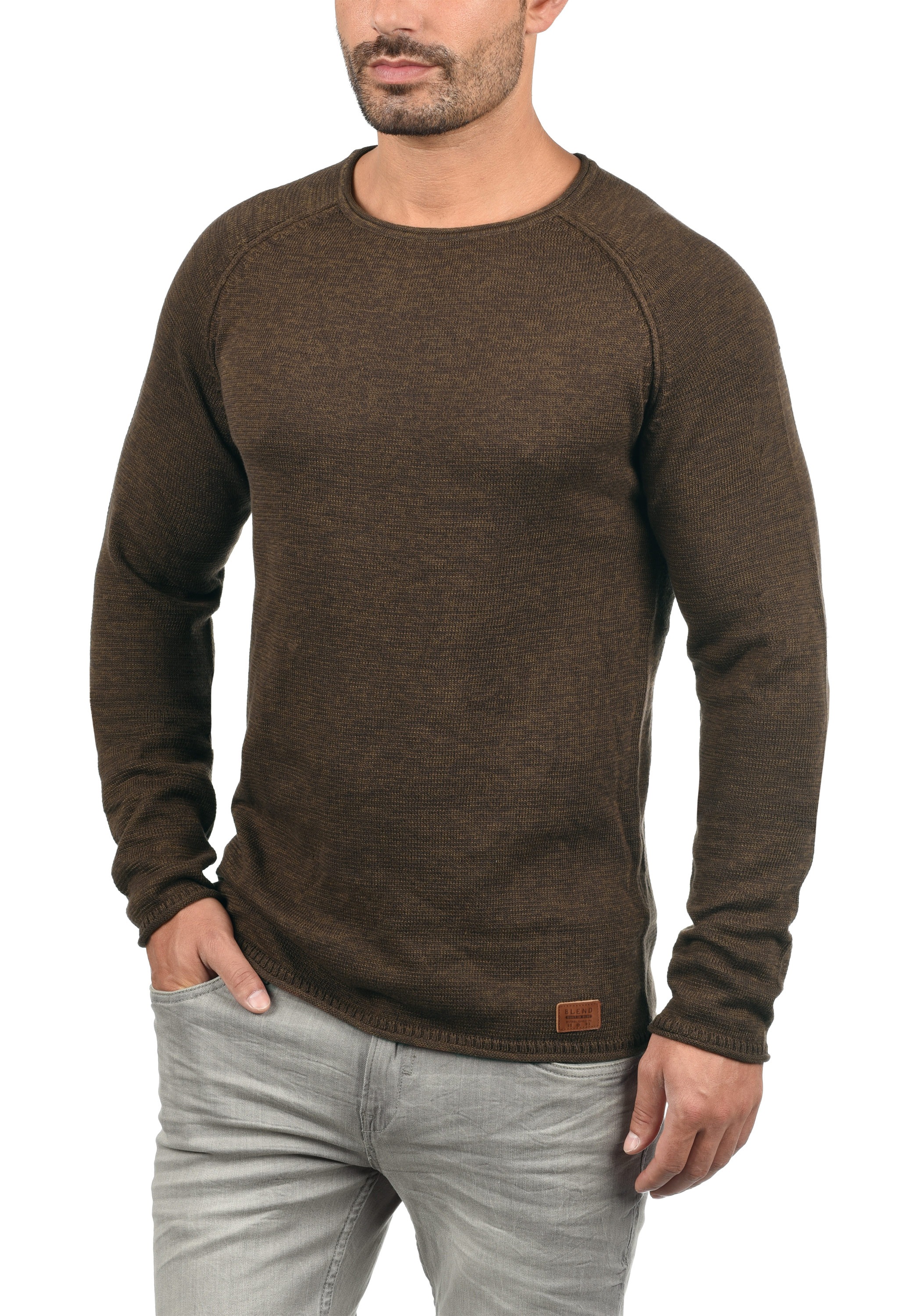 Blend Strickpullover "BHDan" Stilvoller Strickpullover mit aufgerollten Säu günstig online kaufen