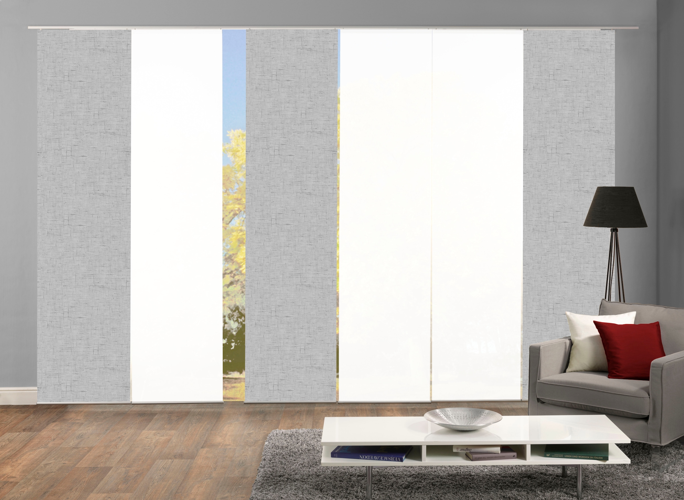 HOME WOHNIDEEN Schiebegardine "PIVE 6er SET" Paneelwagen 6 Stk. tlg. Schieb günstig online kaufen