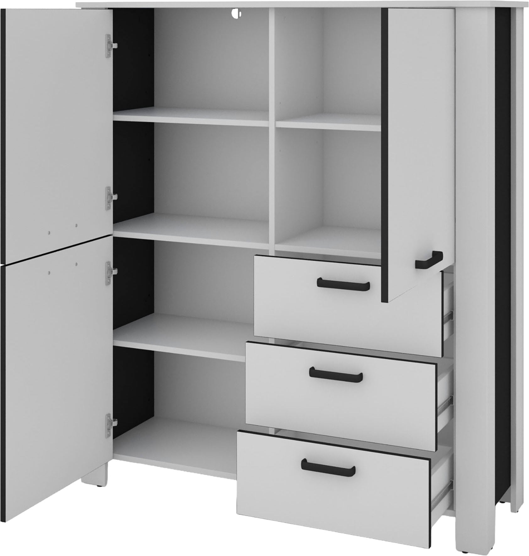 byLIVING Vitrine »Highboard Faro« 1 Stk. tlg. 3 Türen und 3 Schubkästen für maximale Ordnung, verschiedene Farben.