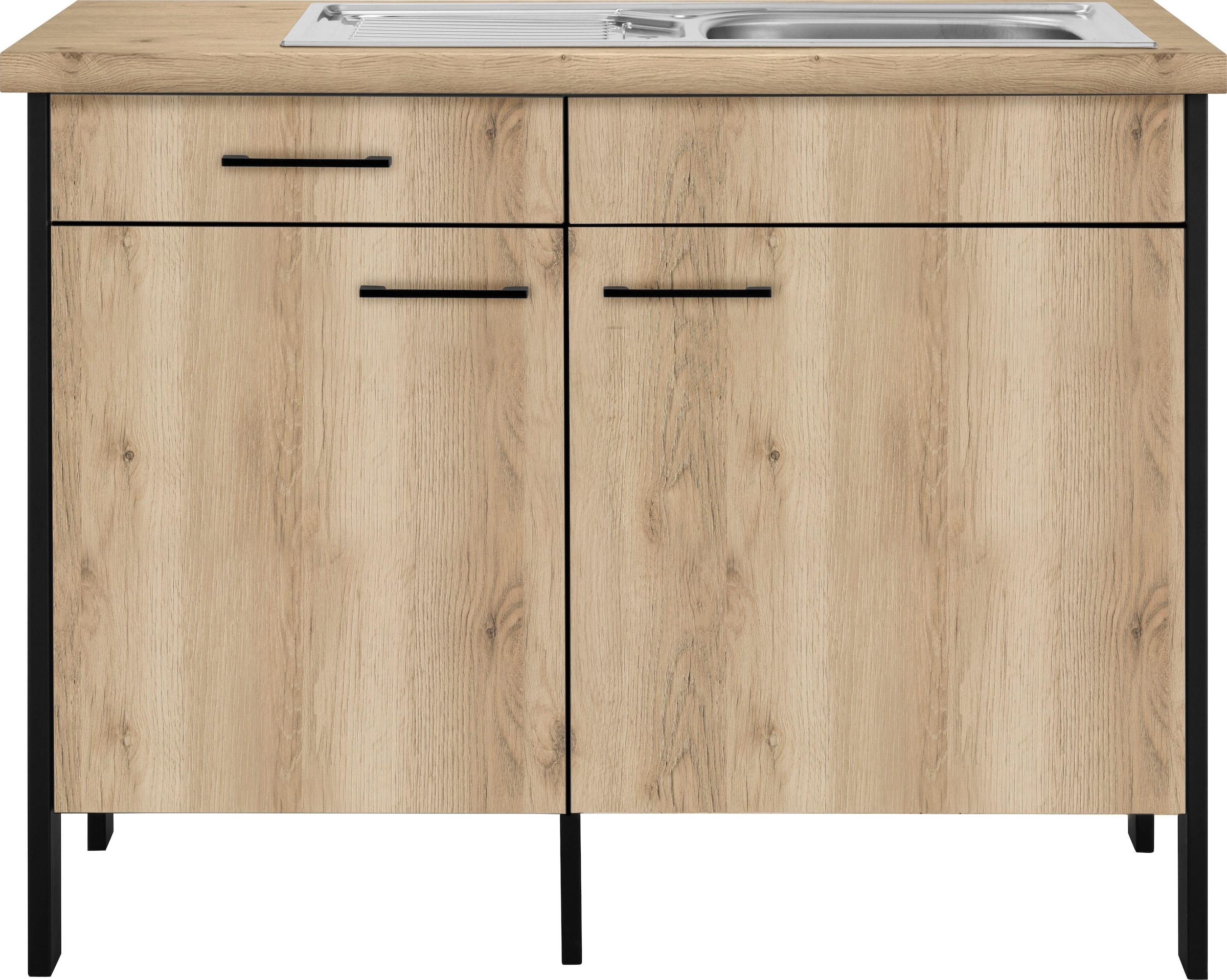 OPTIFIT Spülenschrank "Tokio", 118 cm breit, mit Stahlgestell, mit Vollauszug