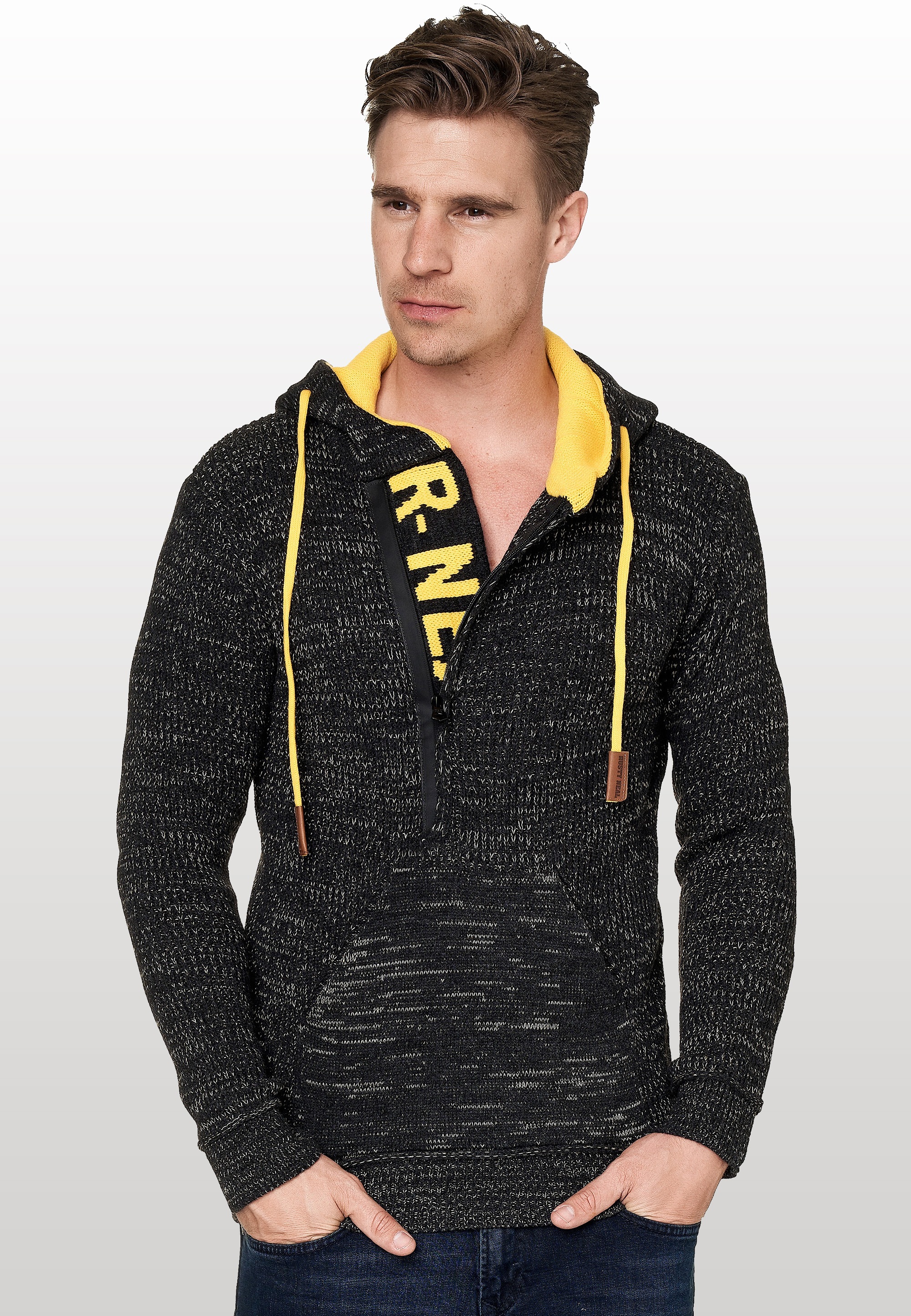 Rusty Neal Kapuzensweatshirt, mit stylischem Ausschnitt