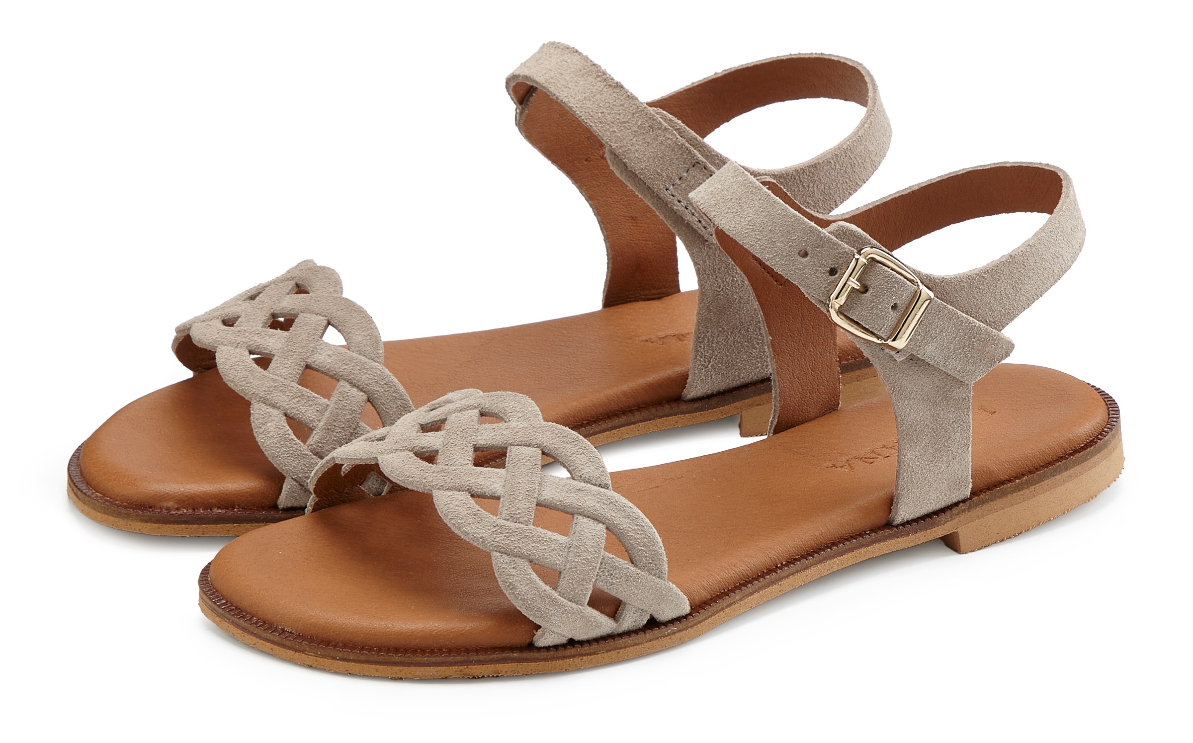 LASCANA Sandale "Sommerschuh" Sandalette, Sommerschuh aus Leder mit Cut-Outs und weicher Innensohle