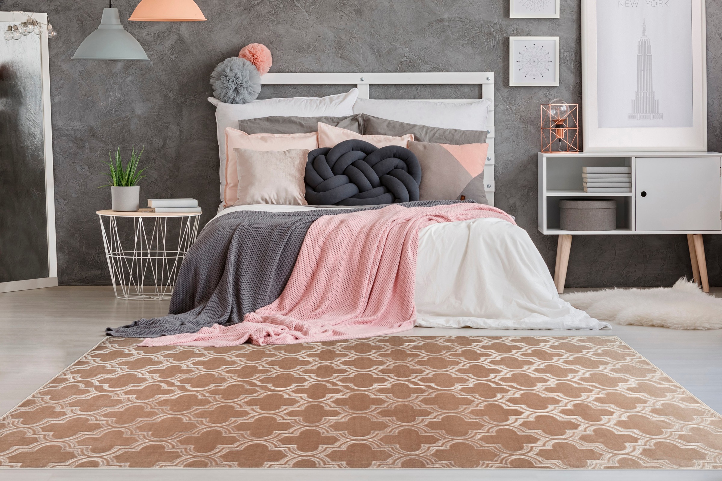 my home Teppich »Triana«, rechteckig, 7 mm Höhe, 3D-Design, geometrisches & modernes Design, Kurzflor, kuschelig