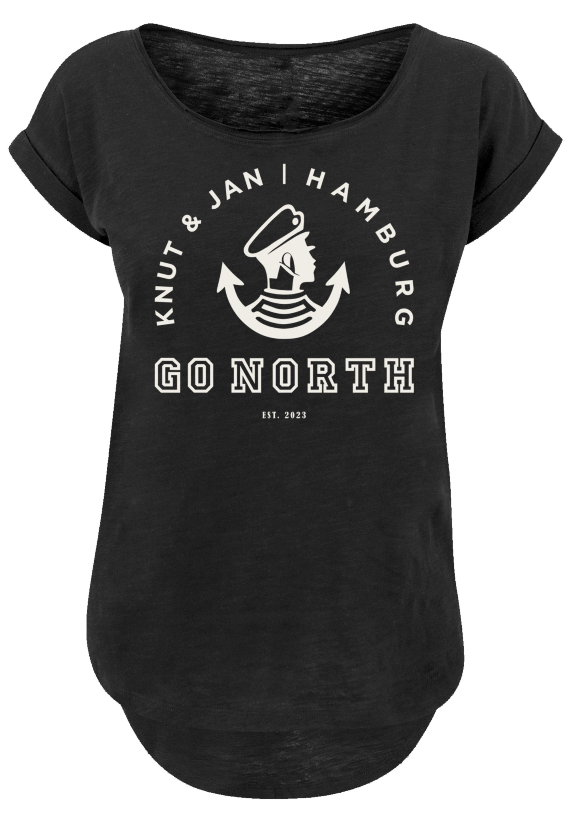 F4NT4STIC T-Shirt »Go North Knut Jan Hamburg Knut Jan Hamburg«, Print