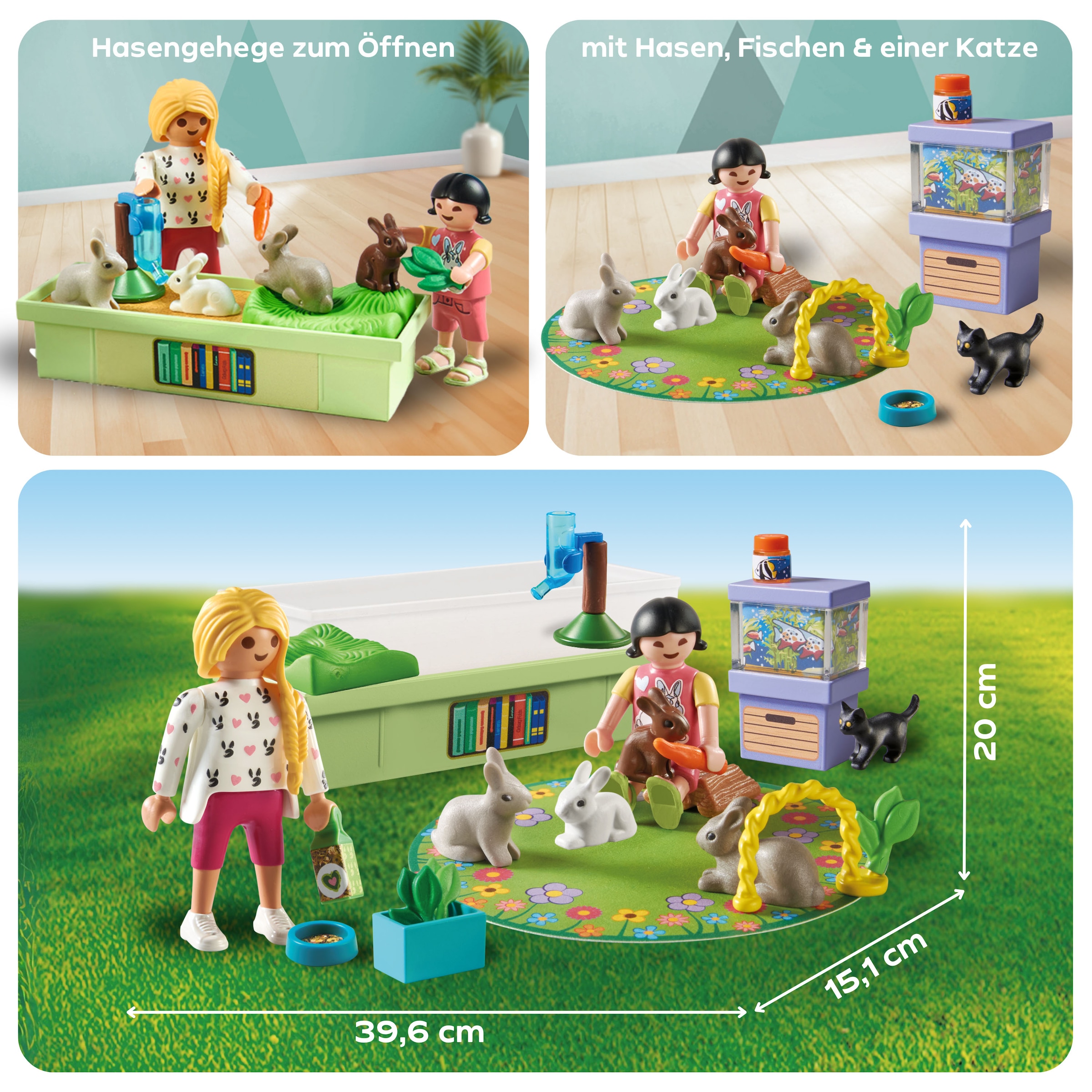 Playmobil® Konstruktions-Spielset »Familie mit Hasen (71753), Playmobil My Life«, (30 St.)
