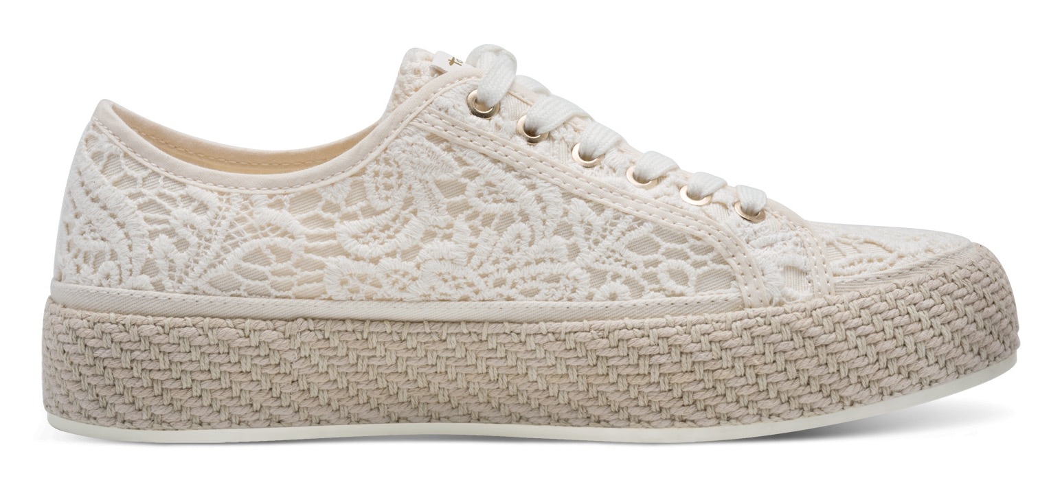 Tamaris Plateausneaker, Freizeitschuh, Halbschuh, Schnürschuh mit Häkelapplikation