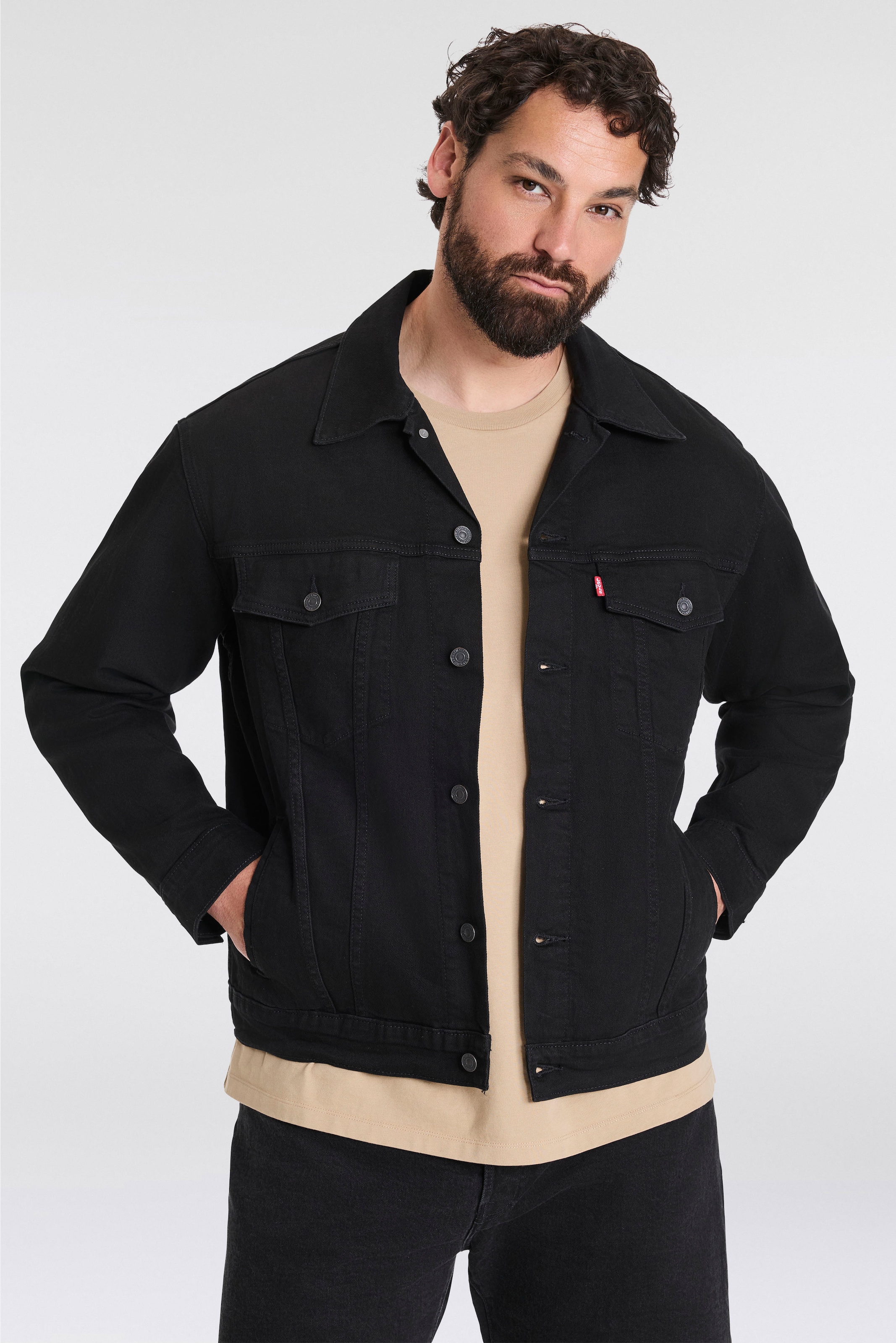 Levis Plus Jeansjacke "BIG TRUCKER", ohne Kapuze, mit Knopfleiste und Brust günstig online kaufen