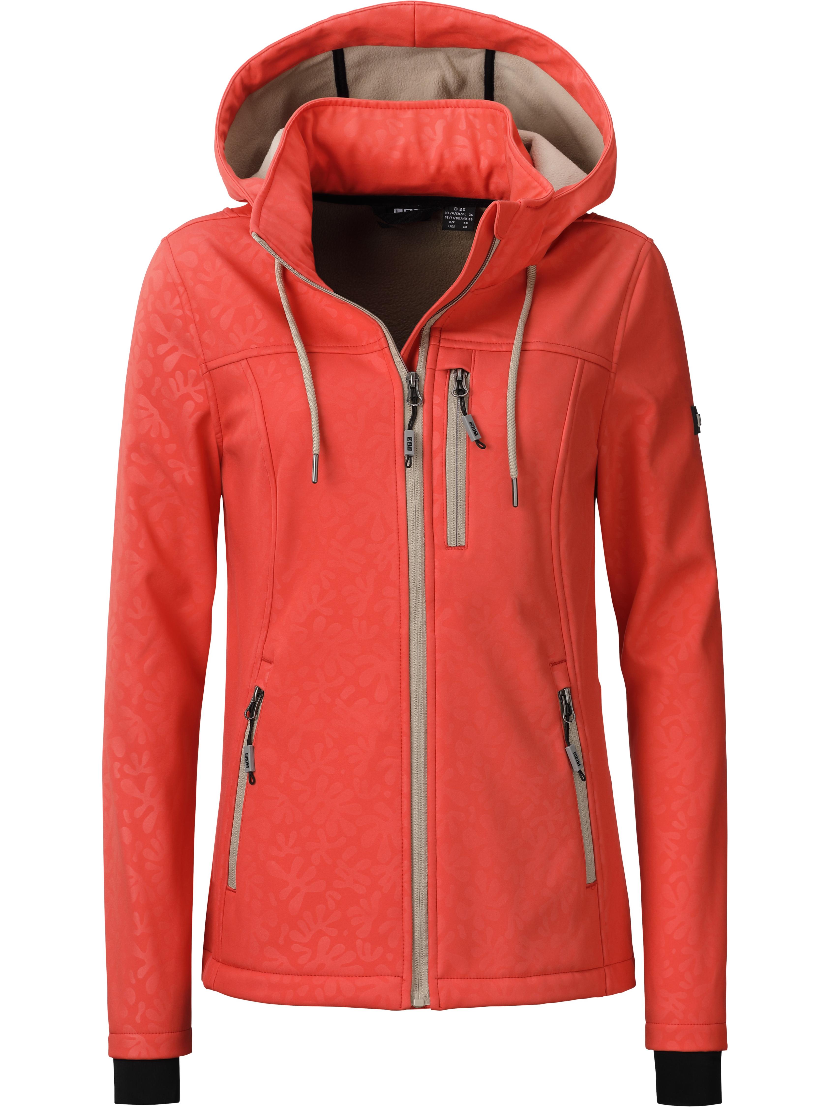 LPO Softshelljacke "Softshelljacke Janice Übergangsjacke" mit Kapuze Allover-Print