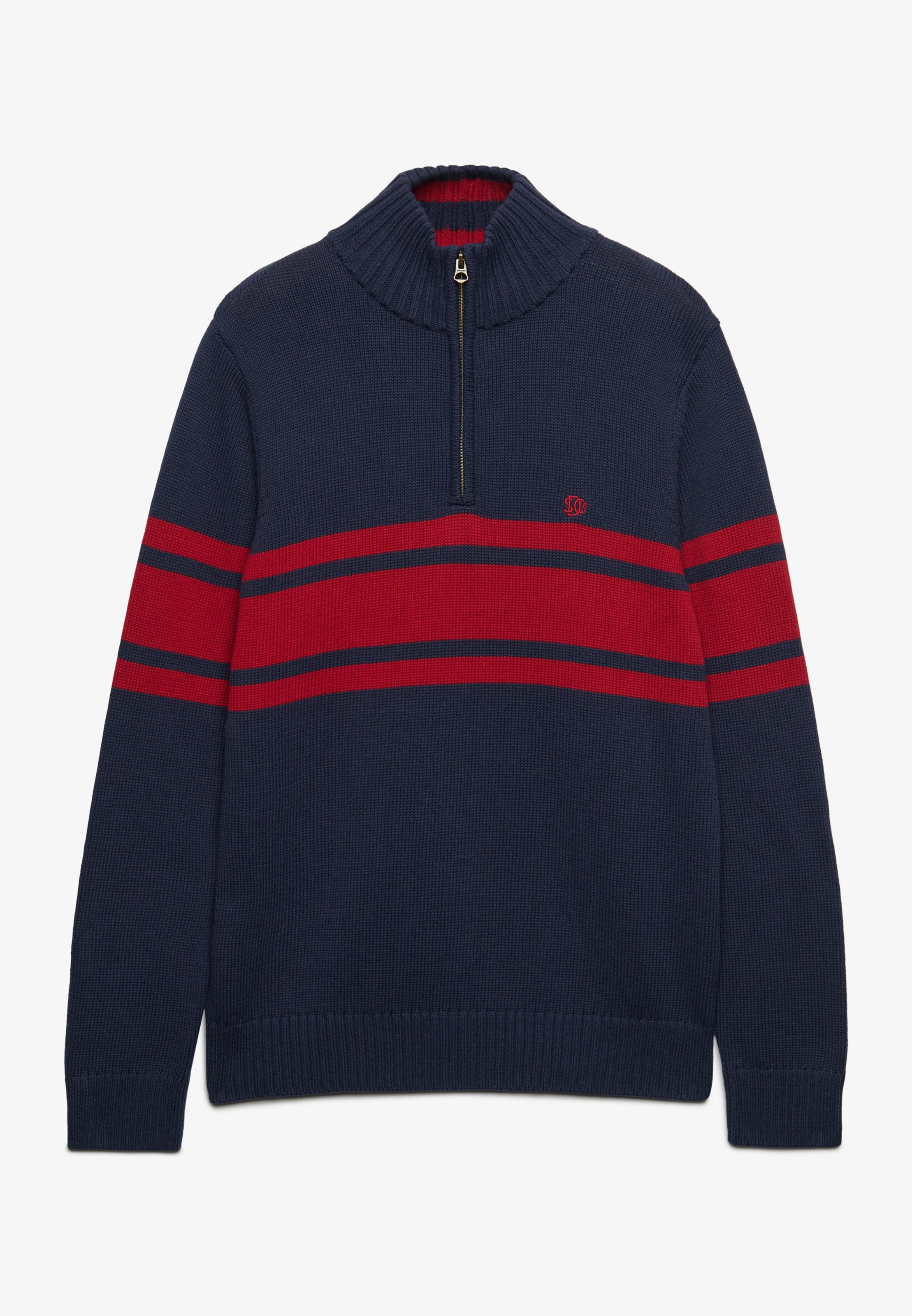 Superdry Strickpullover »COTTON STRIPE HALF ZIP KNIT« Baumwolle, slim fit