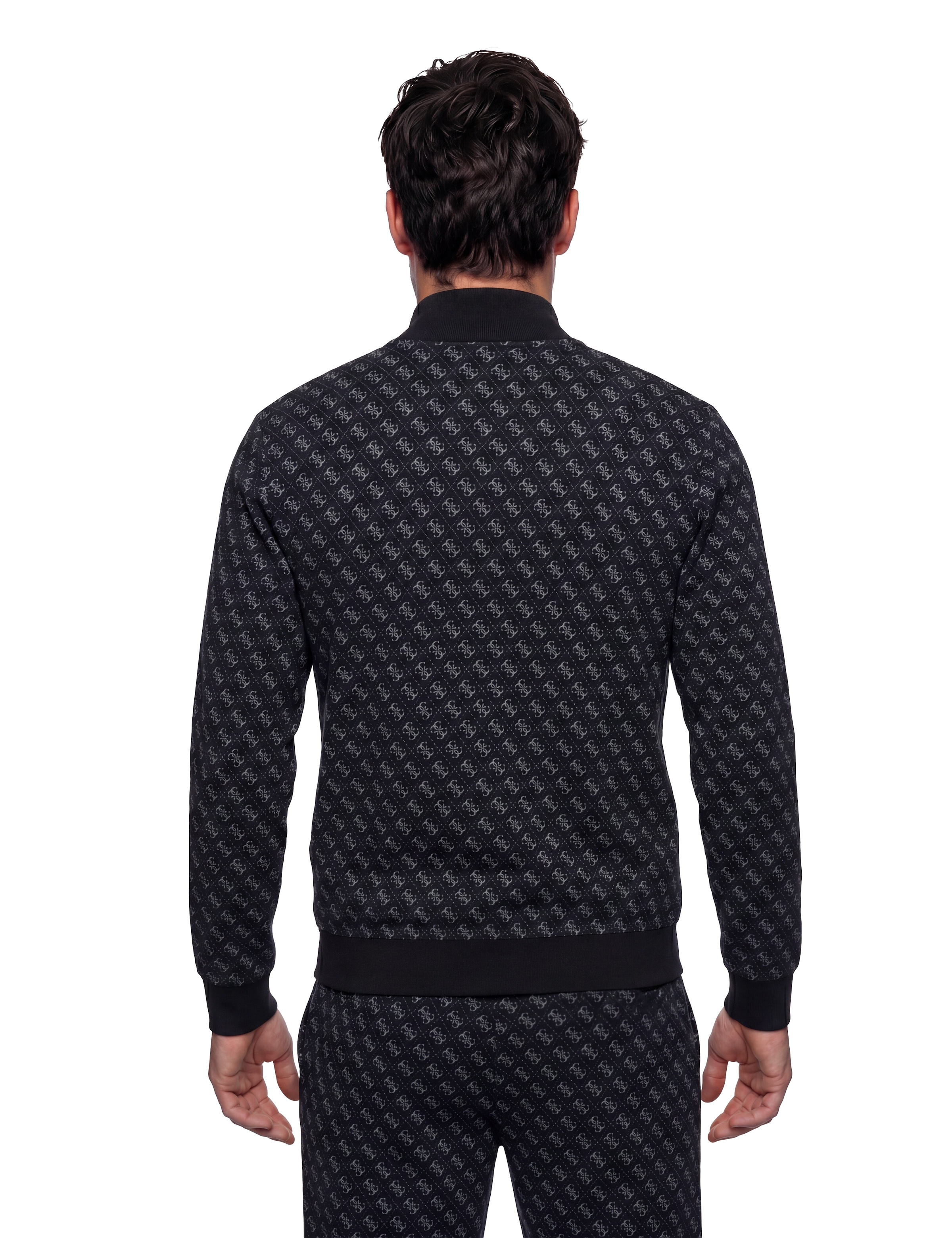 Guess Sweatjacke »KORBIN« Stehkragen, Regular Fit, Eingrifftaschen
