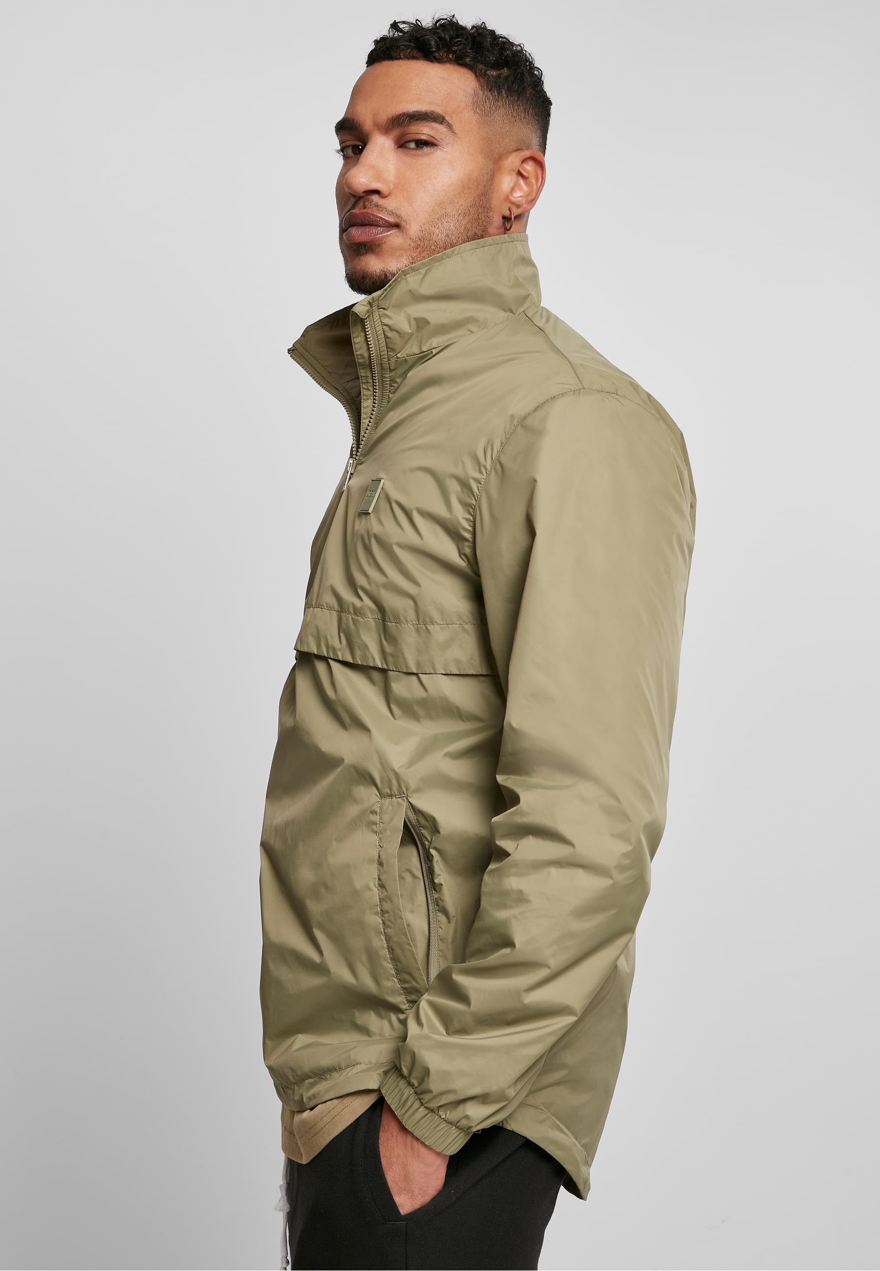 URBAN CLASSICS Allwetterjacke »Urban Classics Herren Stand Up Collar Pull Over Jacket«, (1 St.), ohne Kapuze