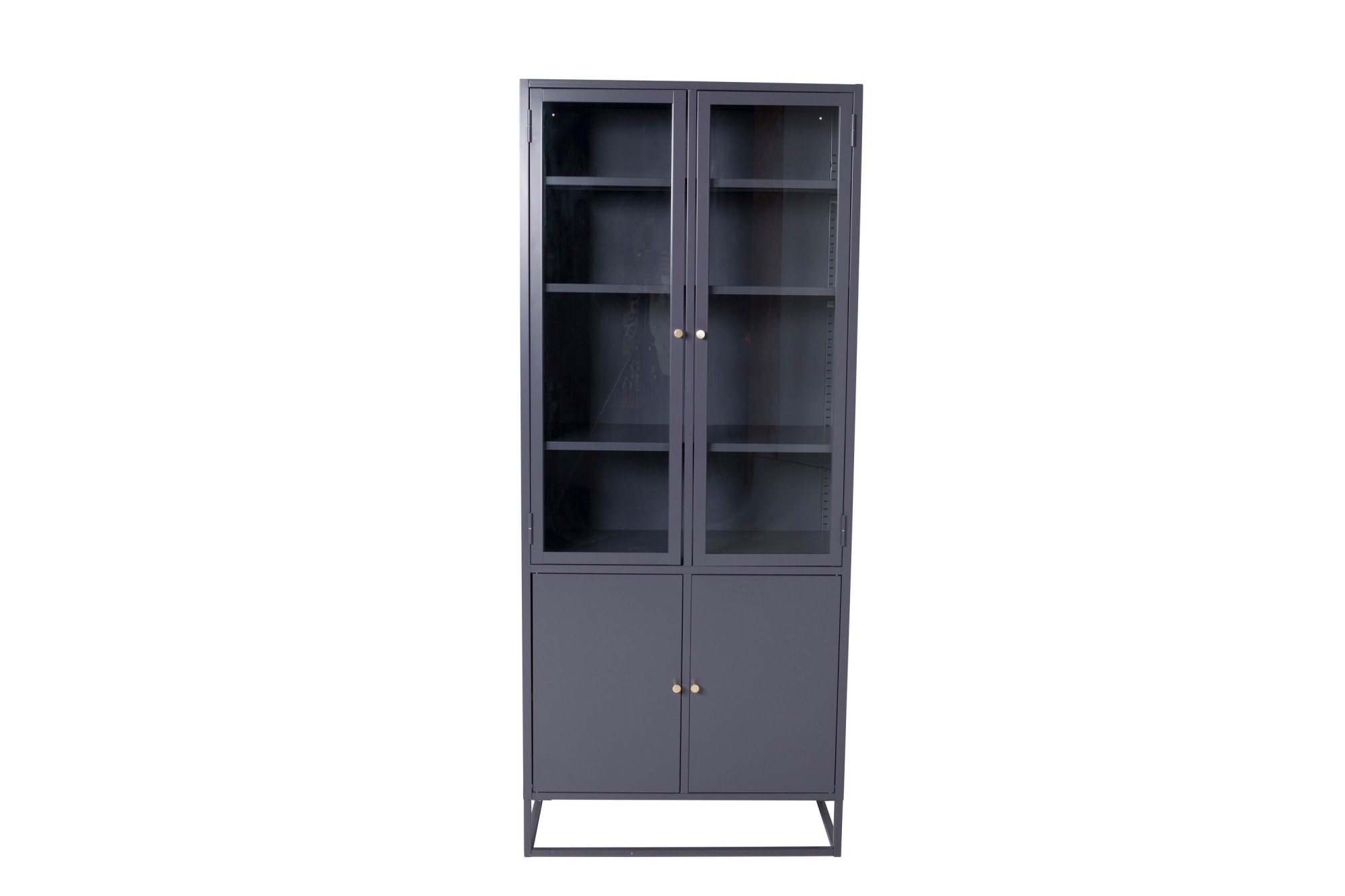 Venture Home Vitrine "Bakal, hoher Stauraumschrank aus Stahl, 4 Türen, Höhe 190 cm" Hochschrank, Pulverbeschichtung, Glastüren, Einlegeböden, kultiviert