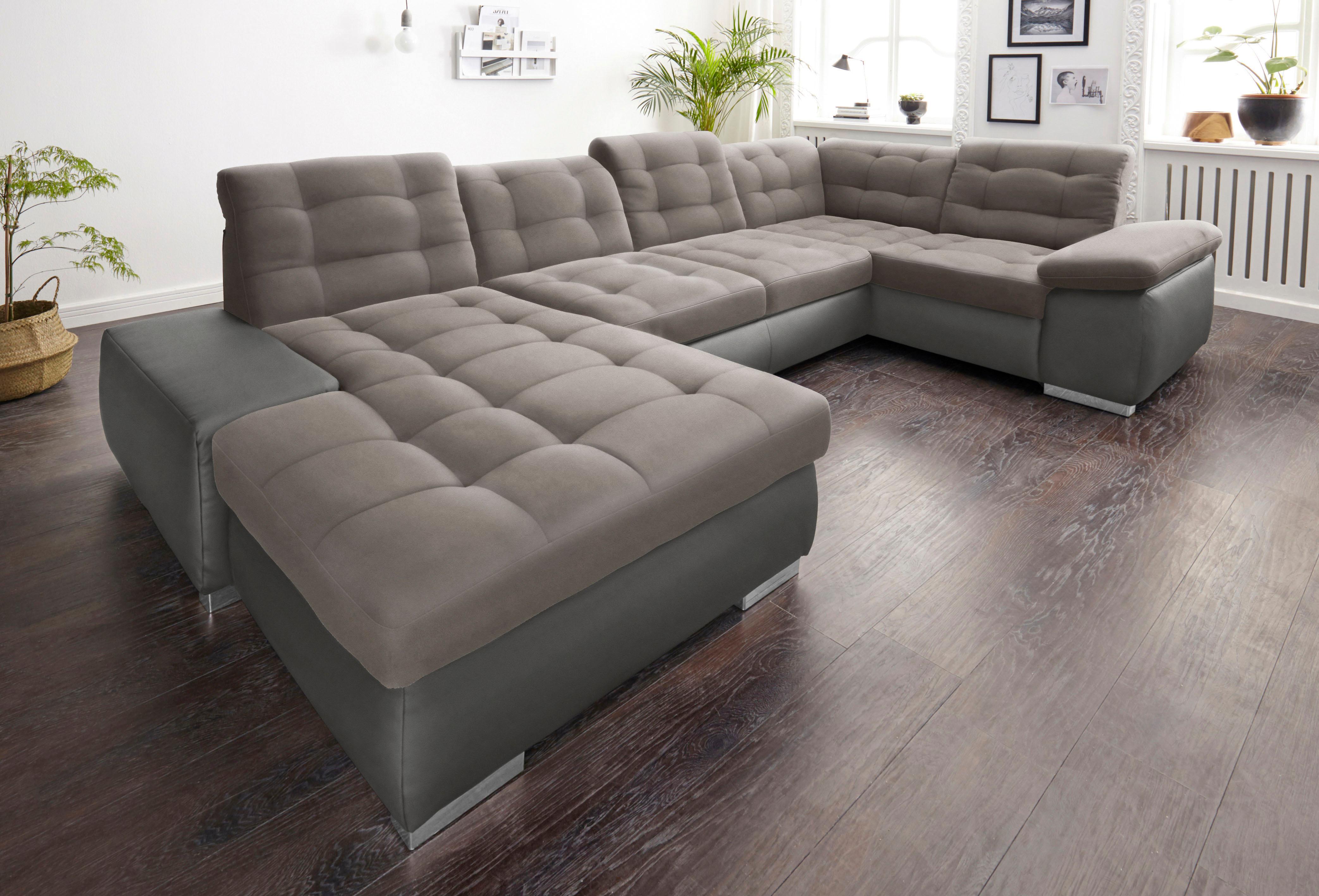 sit&more Wohnlandschaft "Ontario U-Form" XXL, wahlweise mit Schlaffunktion