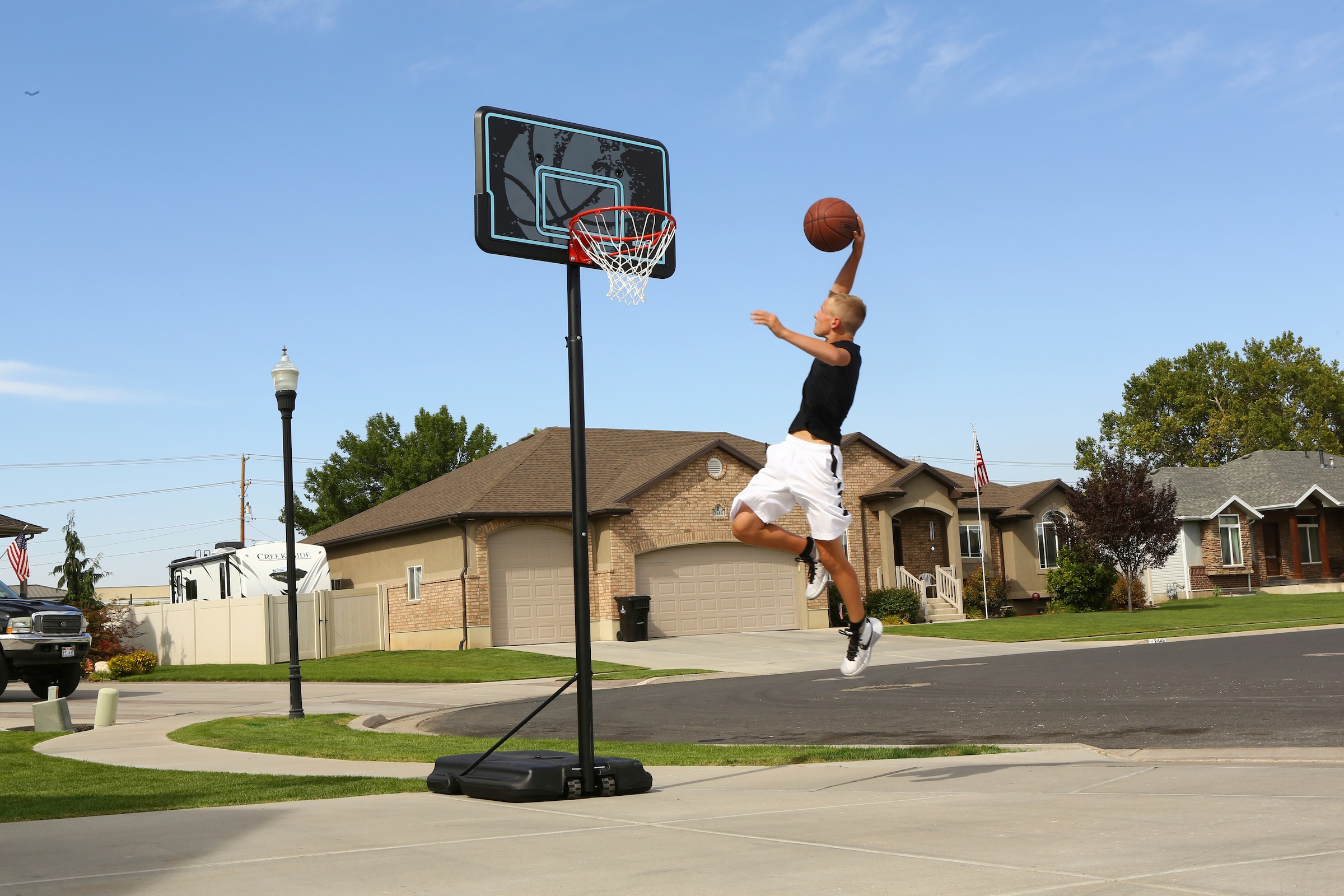 50NRTH Basketballkorb »Texas«, höhenverstellbar schwarz/blau