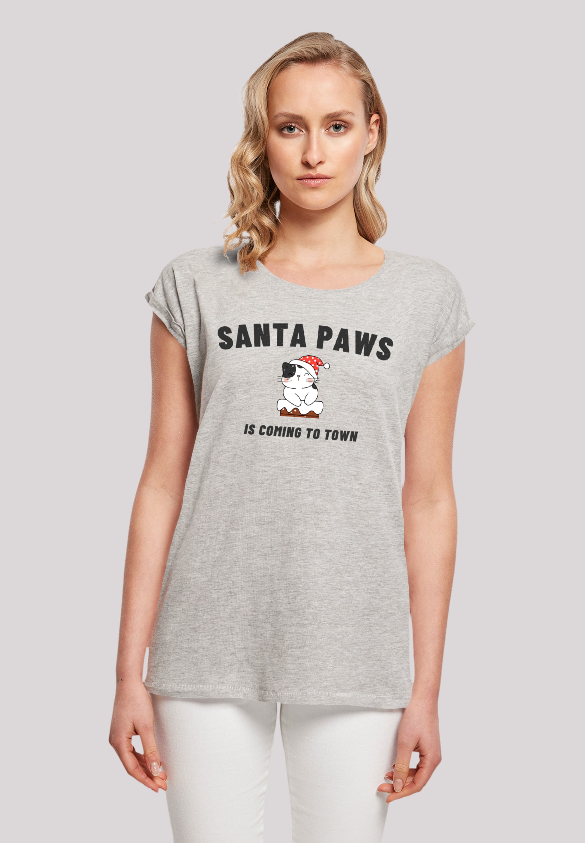 F4NT4STIC T-Shirt "Santa Paws Christmas Cat", Premium Qualität, Rock-Musik, günstig online kaufen