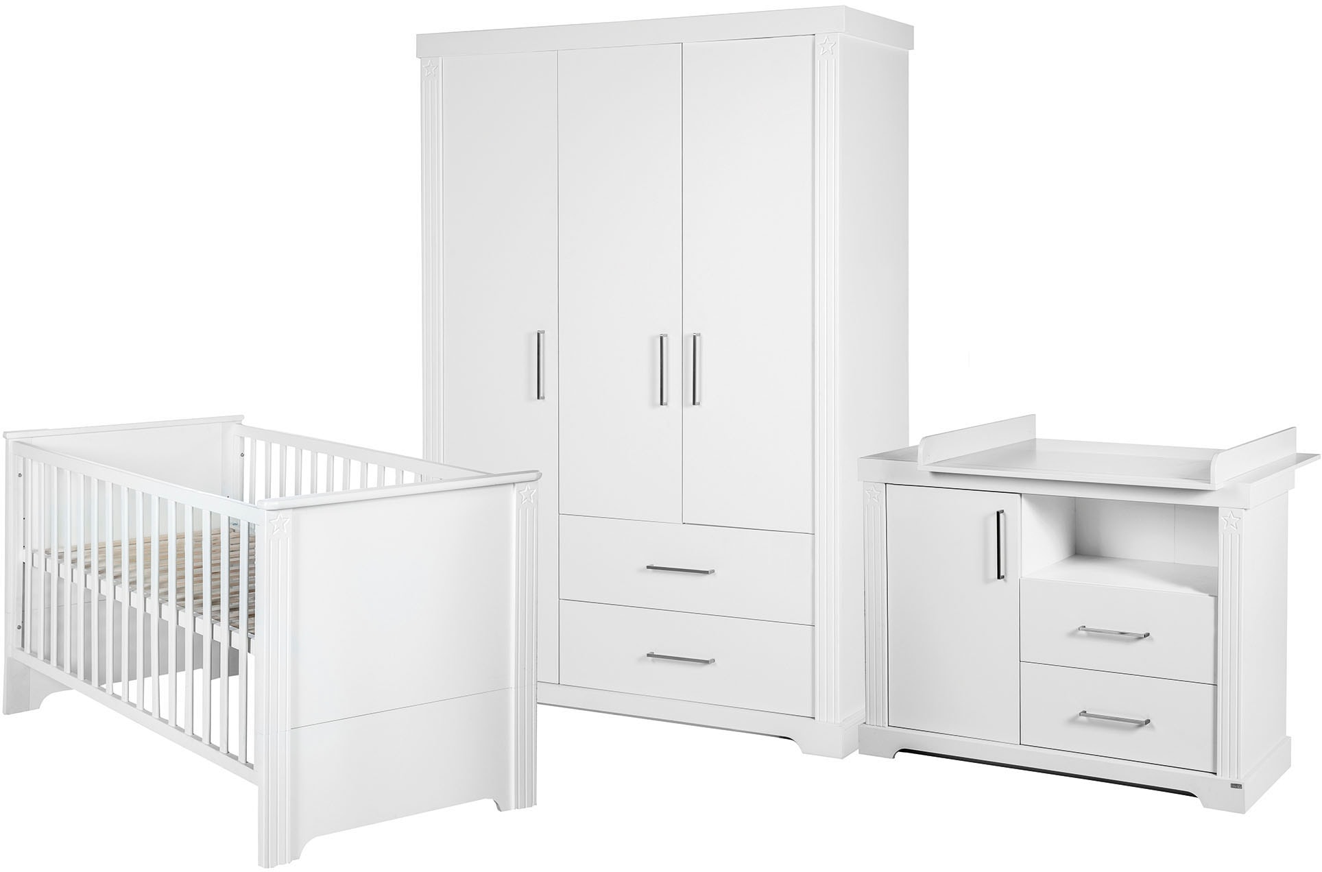 Babyzimmer-Komplettset »Maxi«, (Set, 3 St., Kinderbett, Schrank, Wickelkommode),...