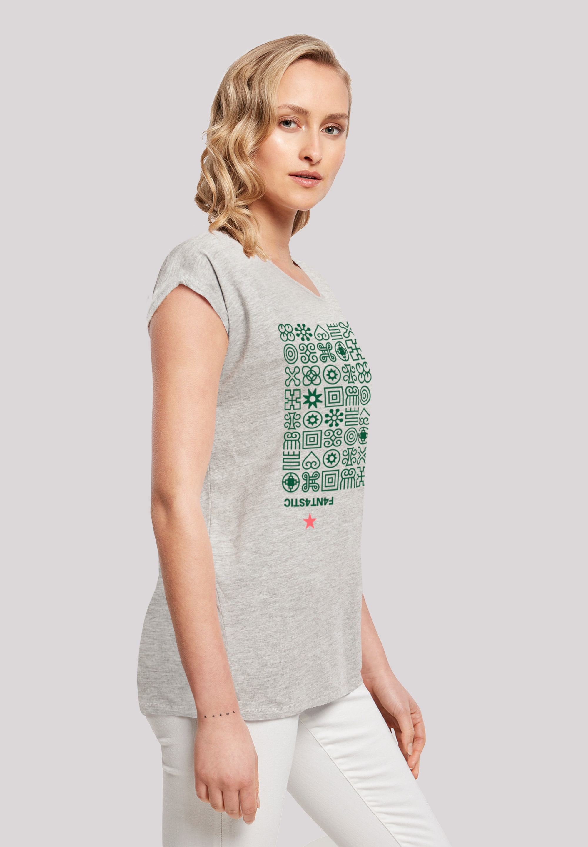 F4NT4STIC T-Shirt »Muster Grün Symbole«, Print