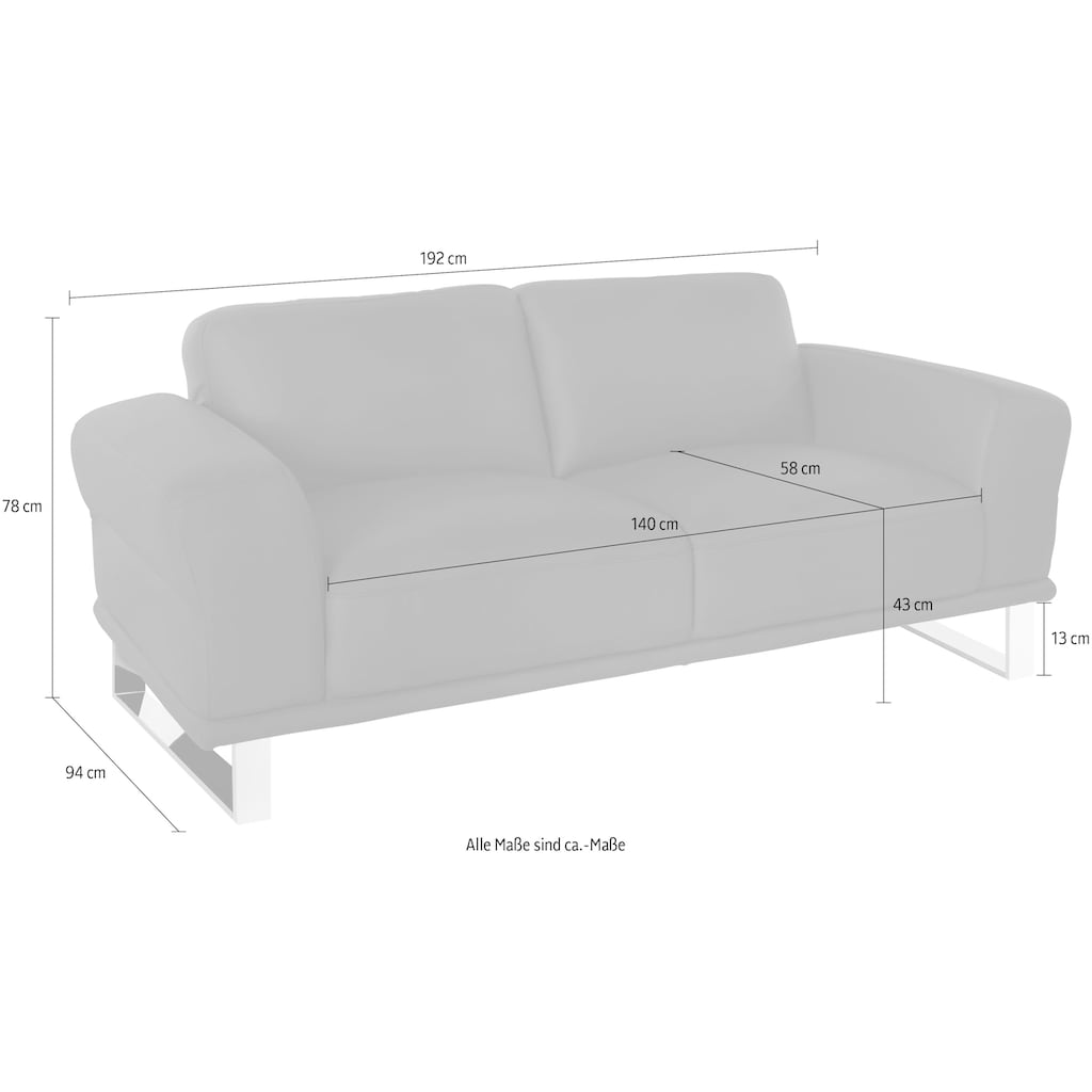 W.SCHILLIG 2-Sitzer »montanaa«, mit Metallkufen in Chrom glänzend, Breite 192 cm