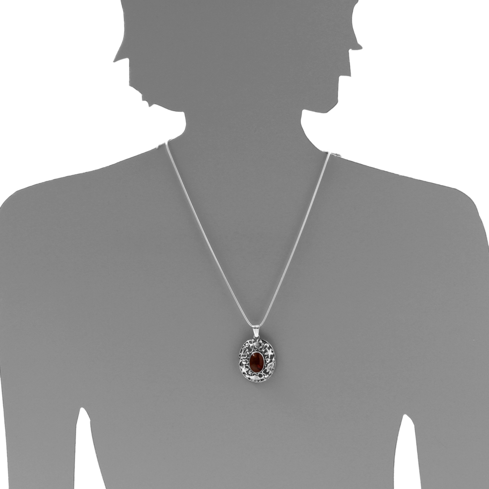 OSTSEE-SCHMUCK Kette mit Anhänger »- Fischland 48x30 mm - Silber 925/000 - Bernstein«