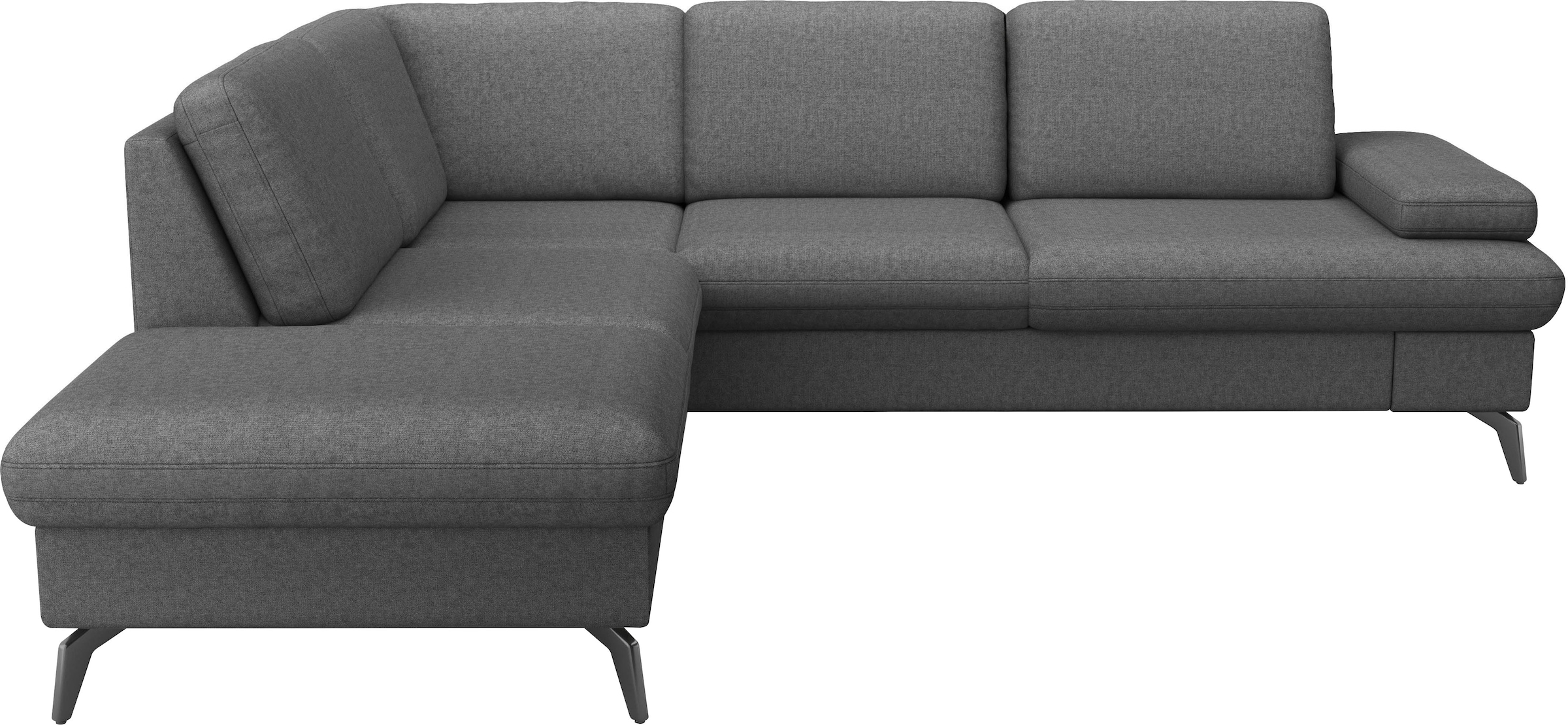 sit&more Ecksofa »Morris Jubi L-Form«, inkl. Armteilfunktion und 1 Zierkissen, wahlweise mit Bettfunktion