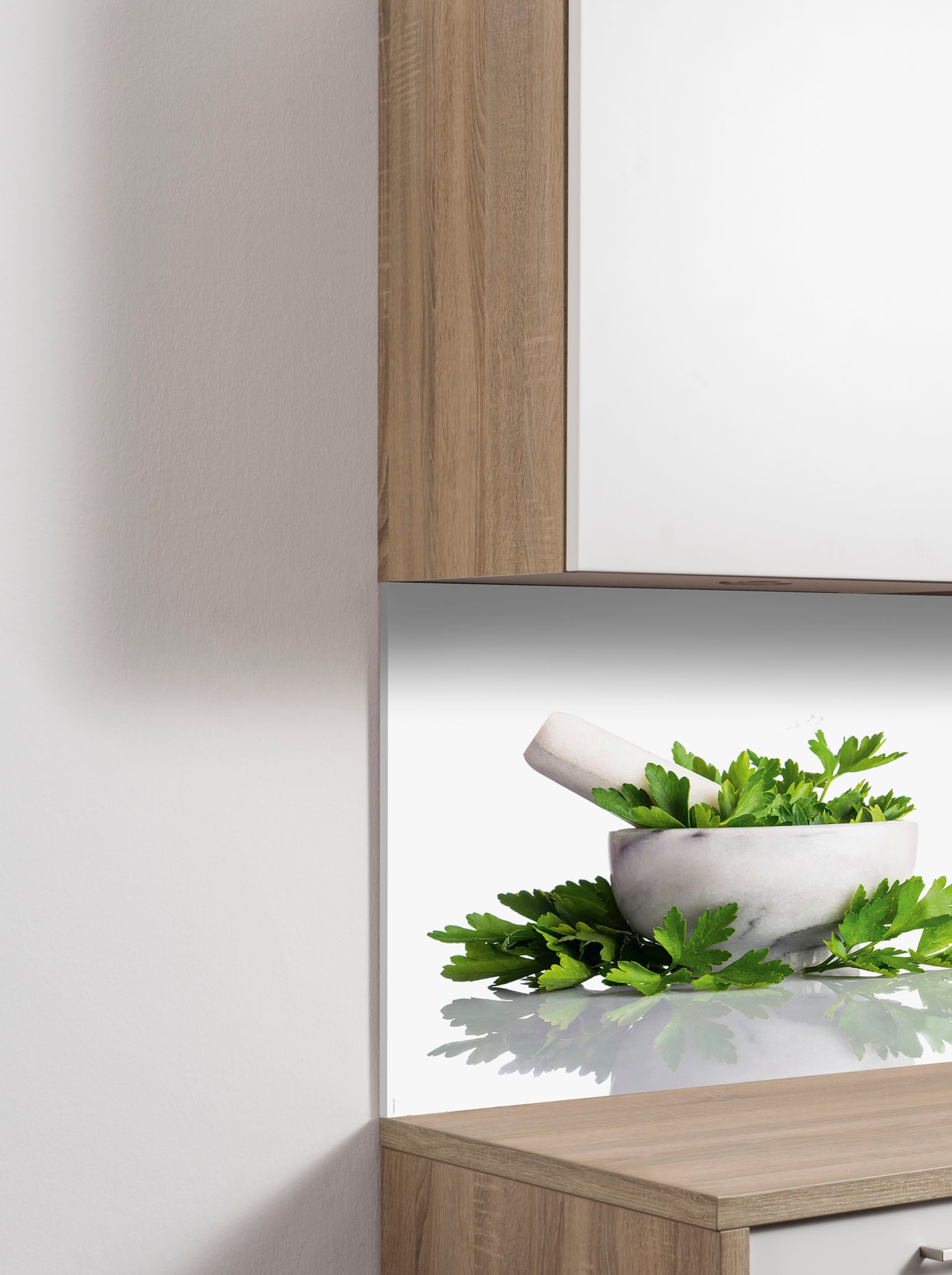 EXPRESS KÜCHEN Küchenrückwand "Kräuter", B/H: 120cm x 55,9cm, grün, Spritzschutzwände