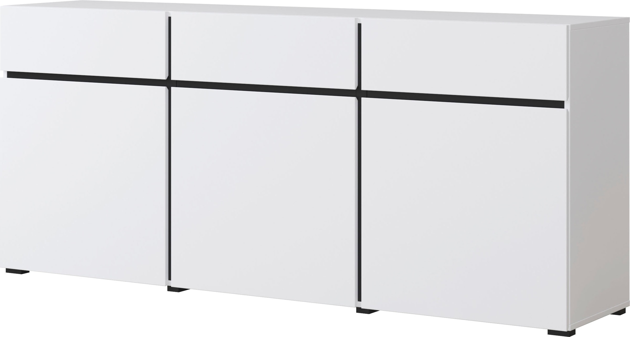 INOSIGN Kommode "Cross,Breite 180 cm, moderne grifflose Kommode,3 Türen/3 S günstig online kaufen