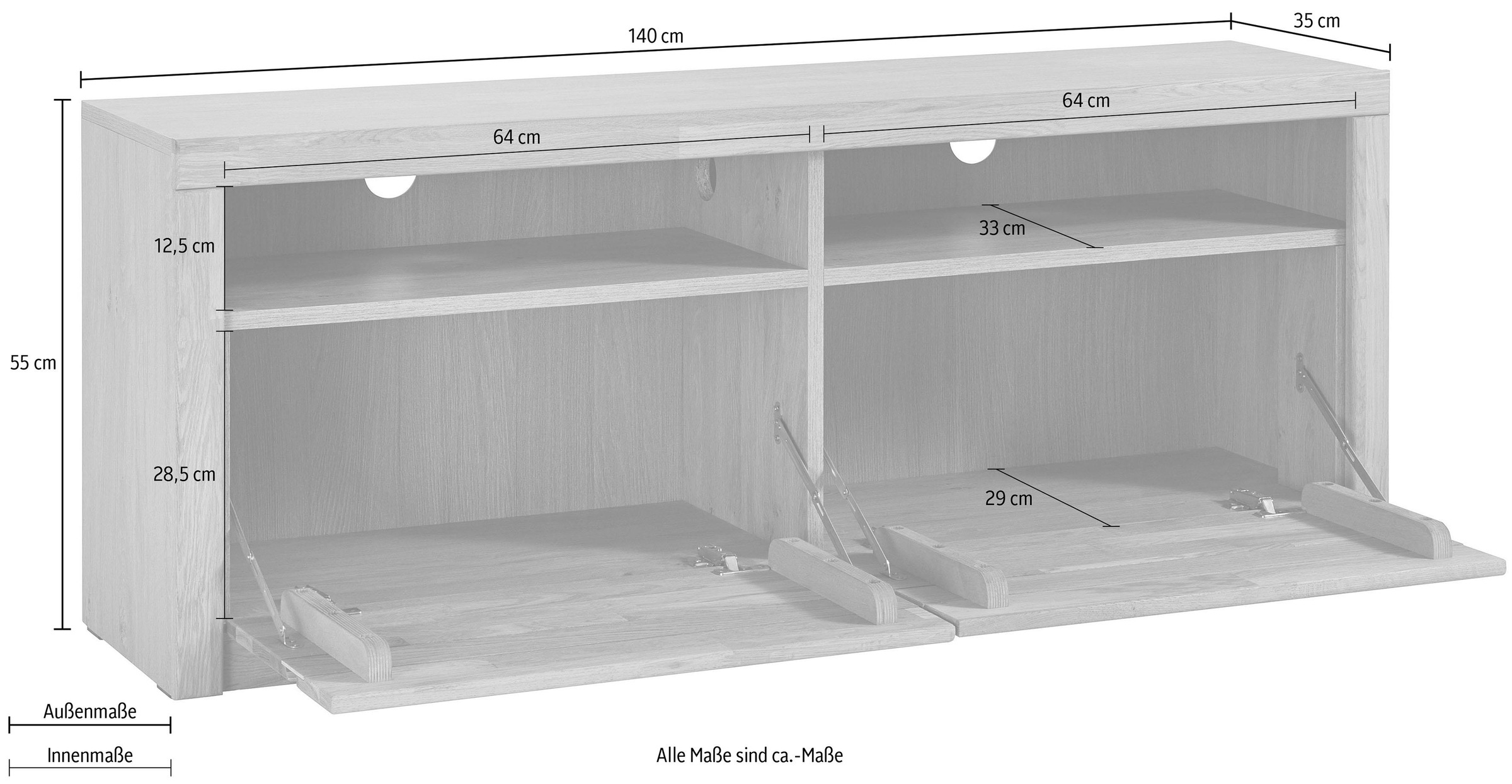 Home affaire Lowboard »Silkeborg«, Breite 140 cm