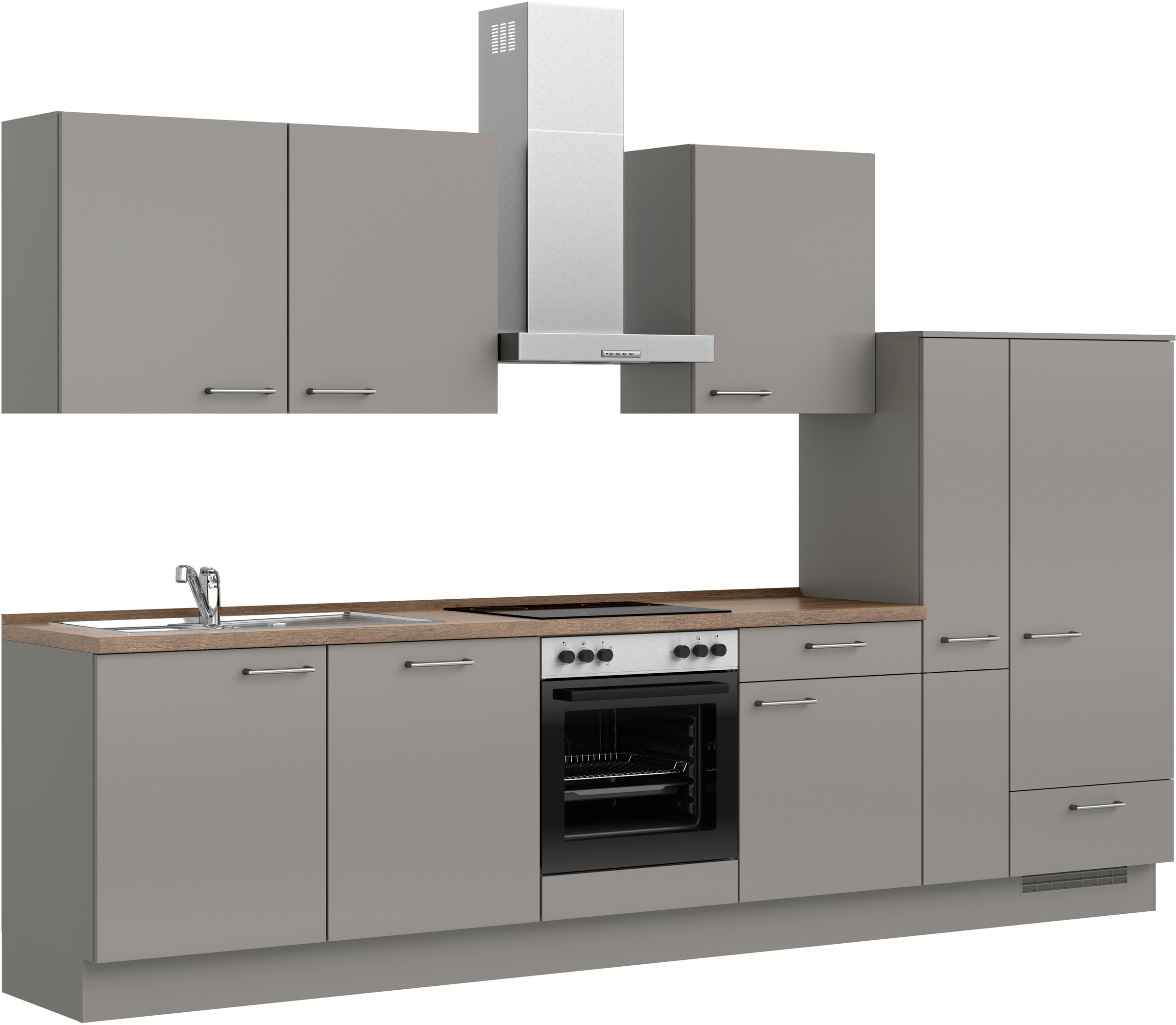 nobilia® Küchenzeile »"Laser I"«, vormontiert, Ausrichtung wählbar, Breite 330 cm, wahlw. mit E-Geräten