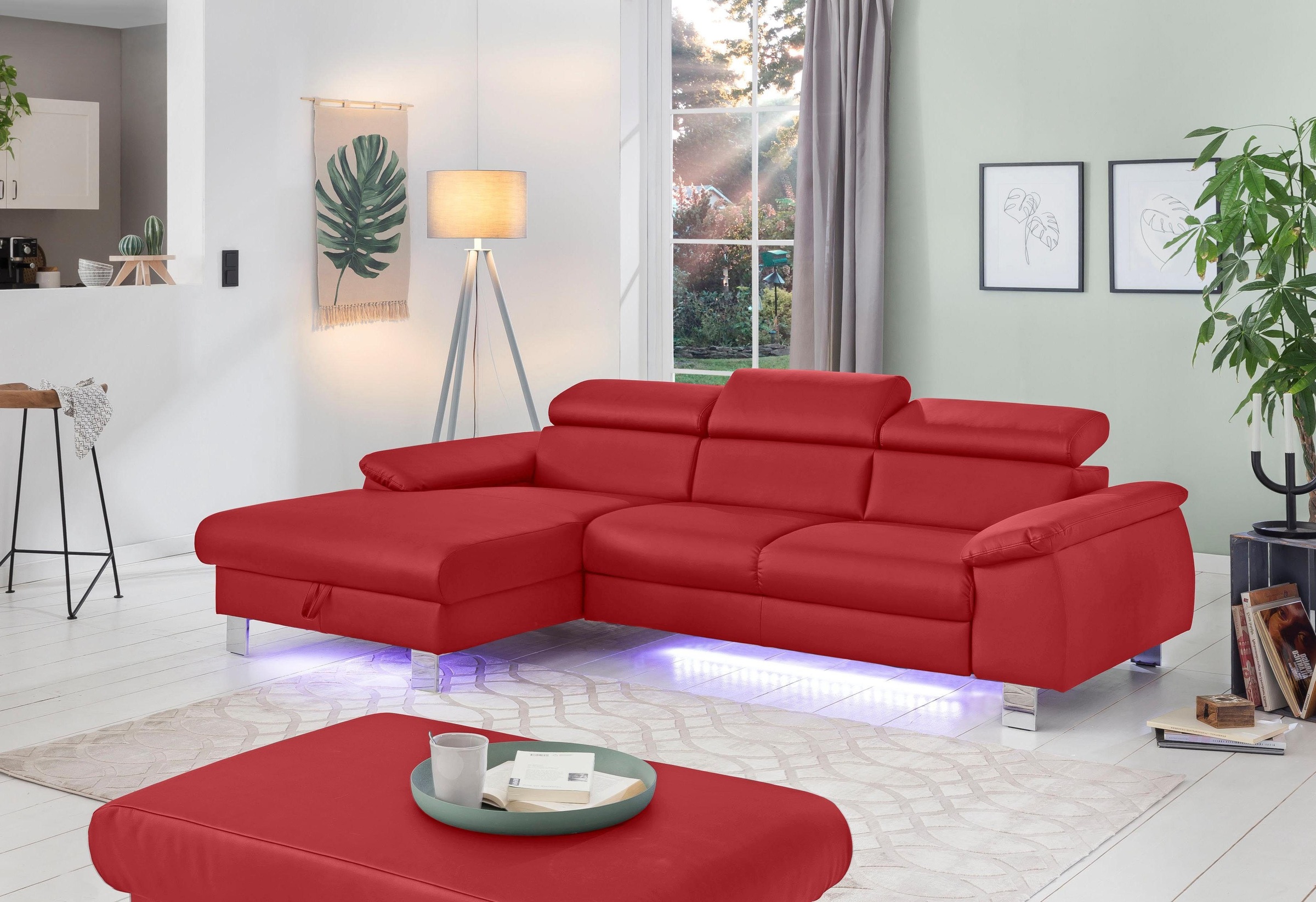 COTTA Ecksofa "Komaris L-Form, B: 244 cm" mit Kopfteilverstellung, optional günstig online kaufen