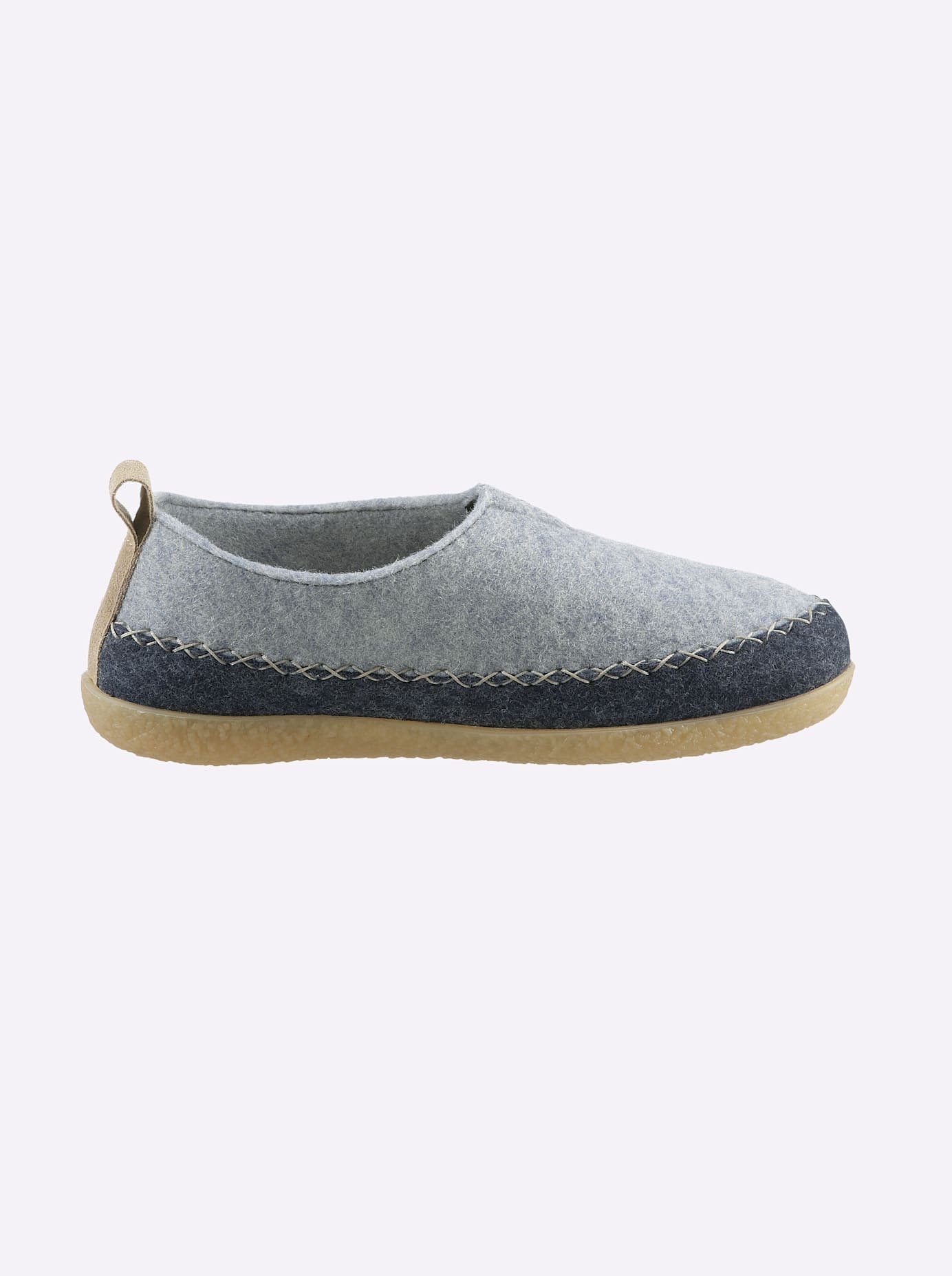 Hausschuh WALDLÄUFER, Damen, Gr. 36, blau (hellblau, marine), Textil, Basic, Schuhe Hausschuh 2