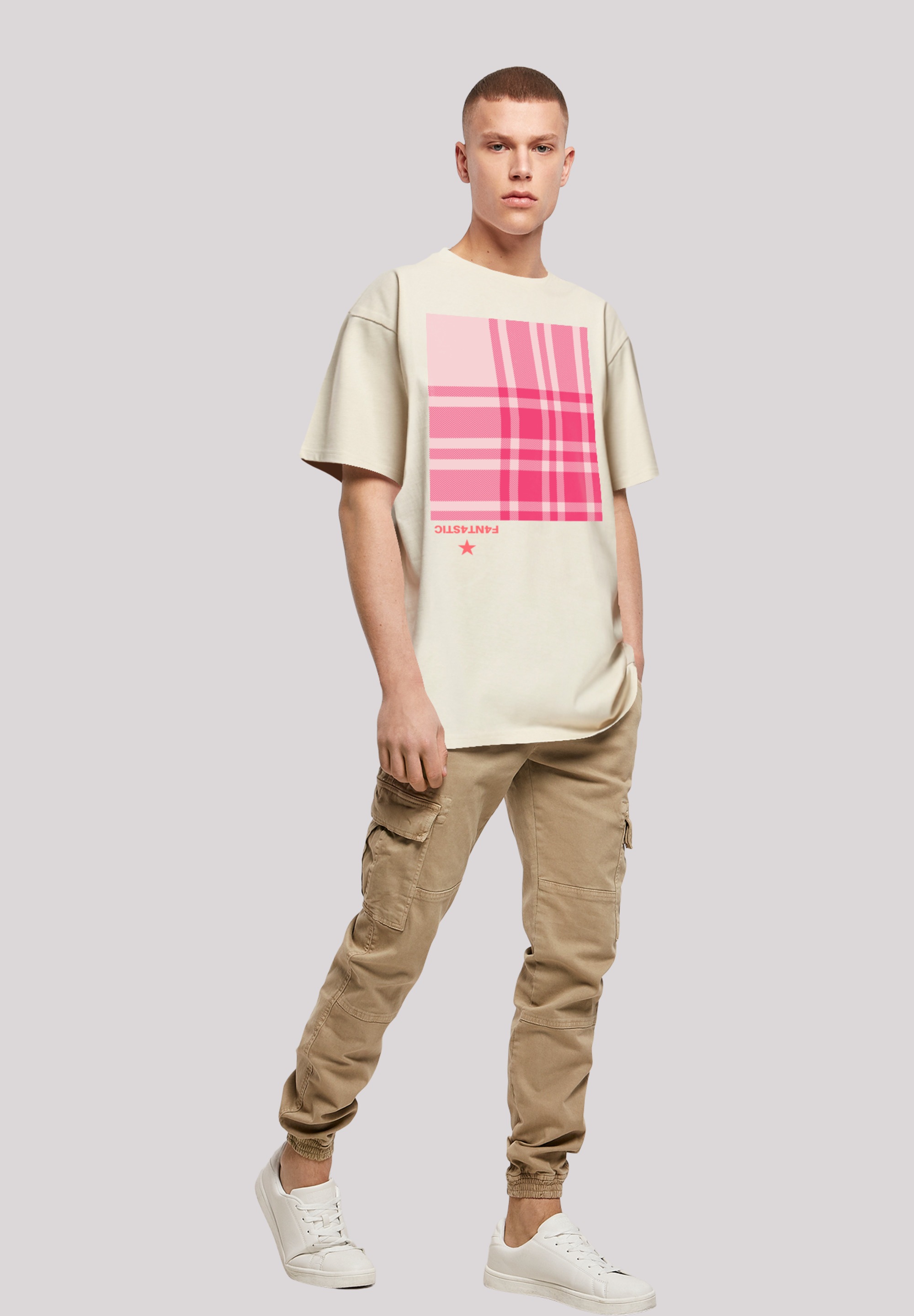 F4NT4STIC T-Shirt »Karo Pink«, Print