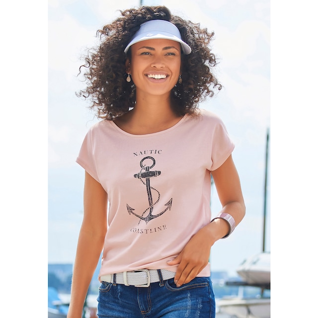 Beachtime T-Shirt, (2er-Pack), mit maritimen Druck vorn für kaufen | BAUR