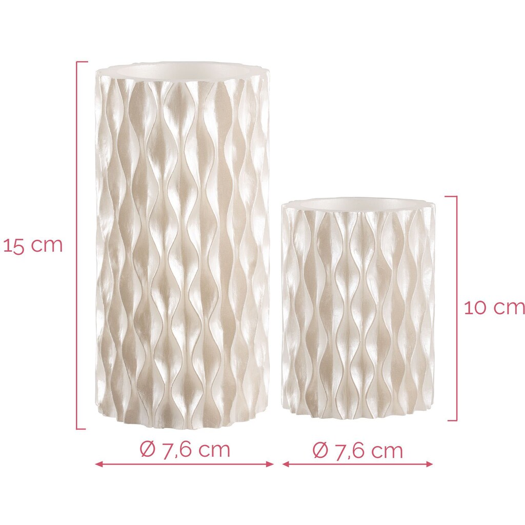 Pauleen LED-Kerze »Cosy Pearl«, Wachskerze, Weiss, Timer