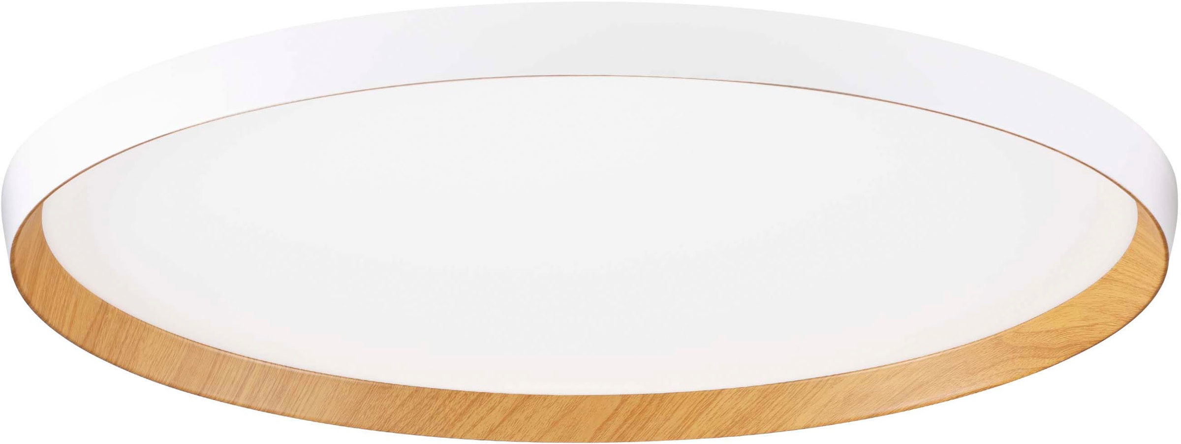 "NOVA LUCE Deckenleuchte ""VOMOS"", weiß, holzdekor, 1, Ø 60cm H: 7cm, 1 Stk., Leuchten, Deckenleuchte"