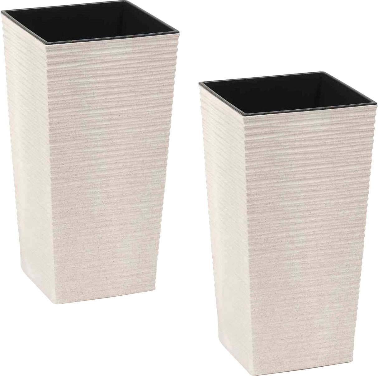 Siena GardenPflanzgefäß - Set 2 teilig Eco Nizza Weiß 30x30x57 cm günstig online kaufen