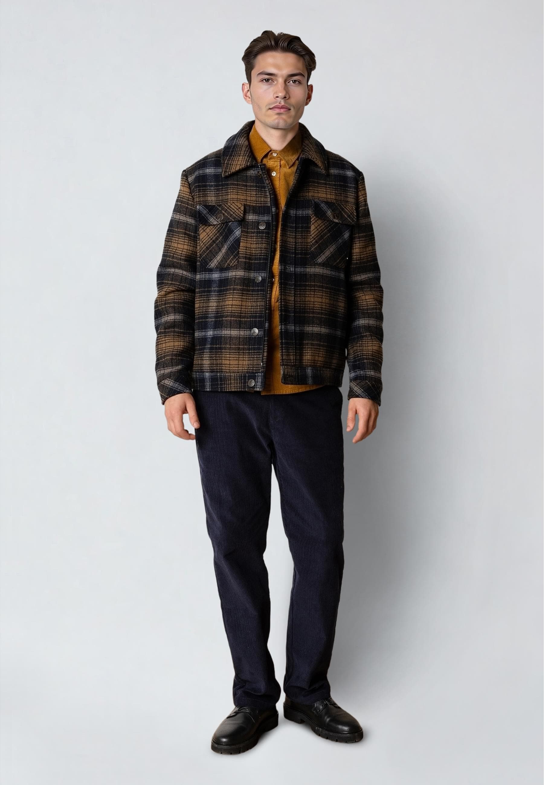 Clean Cut Copenhagen Allwetterjacke »Clean Cut Copenhagen Luke Check Wool Jacket«, (1 St.), ohne Kapuze