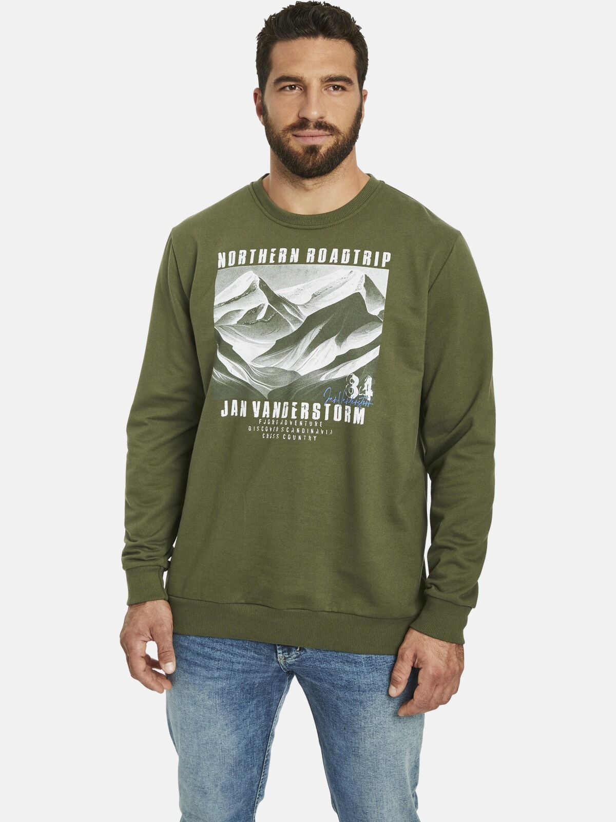 Jan Vanderstorm Sweatshirt »Doppelpack Sweatshirt HOLDGER«, (2 tlg.), mit elastischem Saumbund