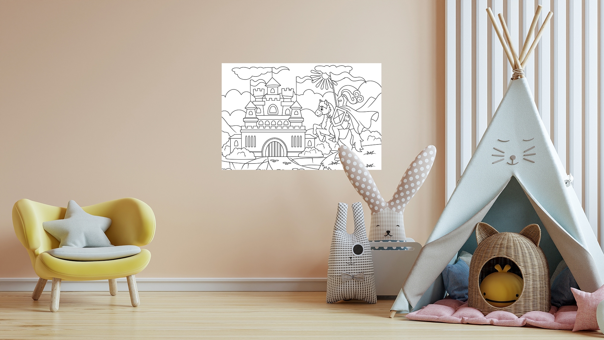 queence Wandsticker "Ritterburg" DIY-Wandsticker zum Bemalen günstig online kaufen