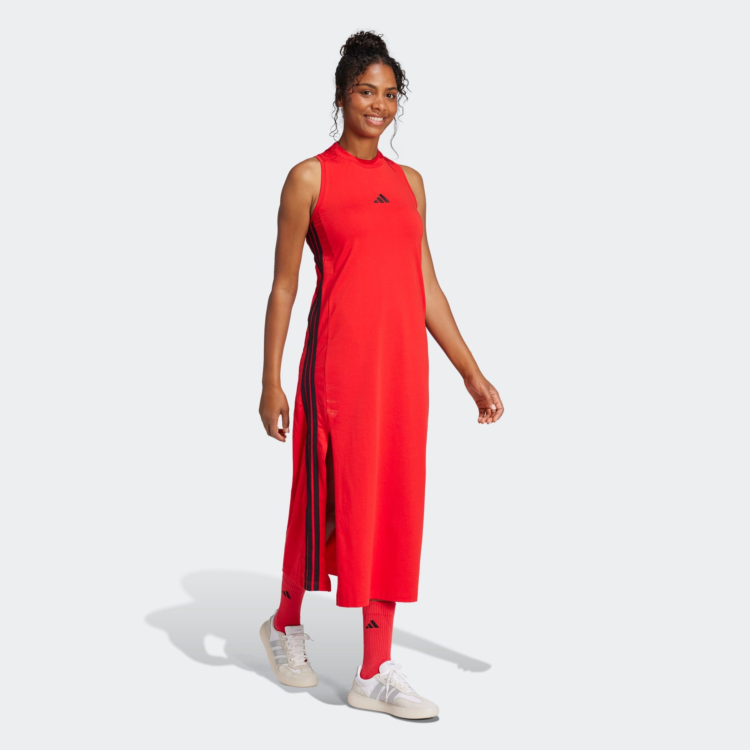 adidas Sportswear Shirtkleid "ESSENTIALS 3-STREIFEN LONG RACERBACK" ärmello günstig online kaufen