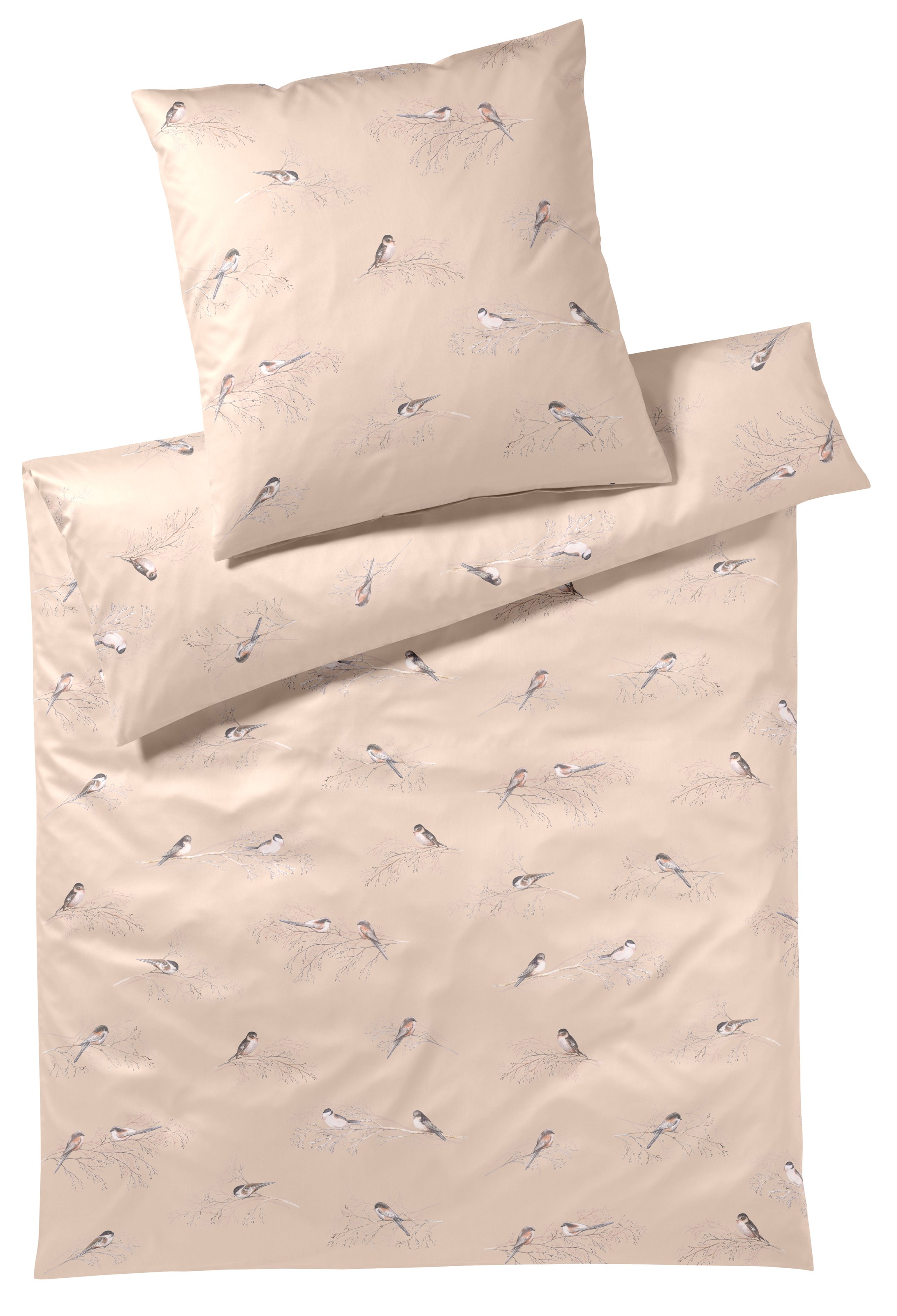 Elegante Bettwäsche "Spätzchen" 2 Stk. angenehmes Hautgefühl günstig online kaufen