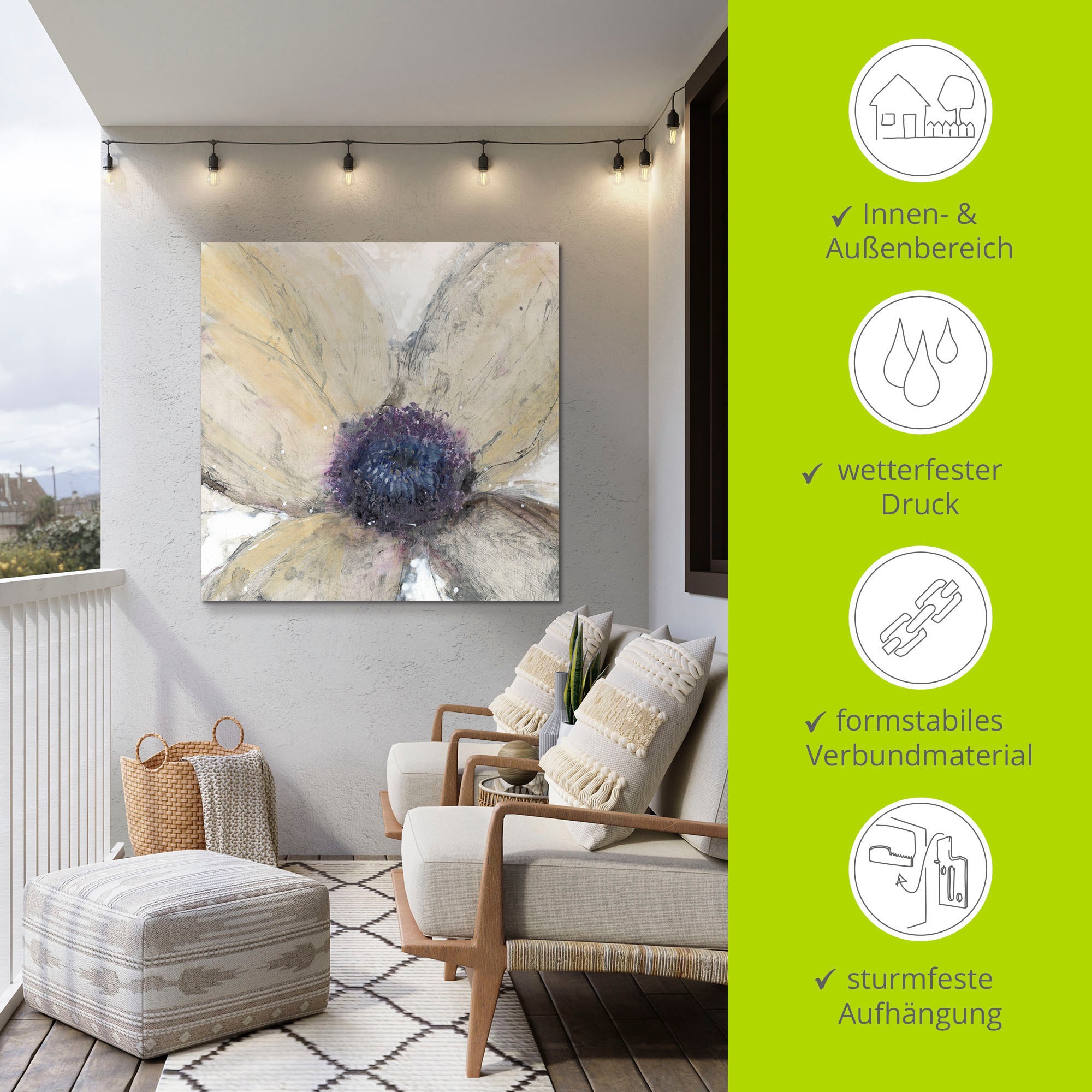 Artland Wandbild »Blumenfluss I«, Blumen, (1 St.), als Alubild, Outdoorbild, Leinwandbild in verschied. Größen